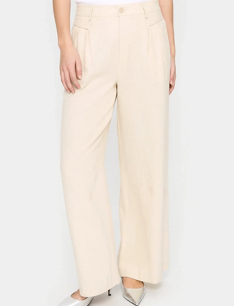 Saint Tropez - EstelleSZ Pants - hørbukser - fog melange - 0