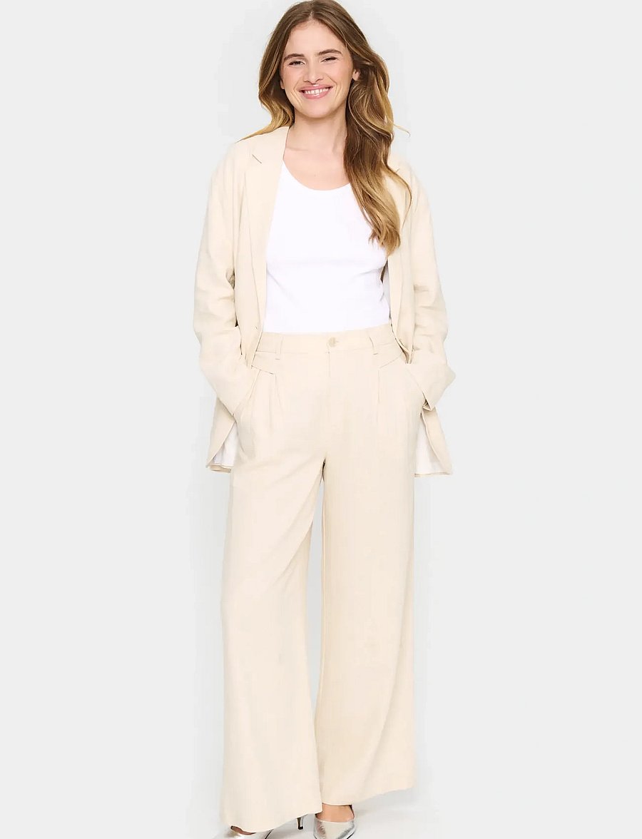 Saint Tropez - EstelleSZ Pants - leinenhosen - fog melange - 3