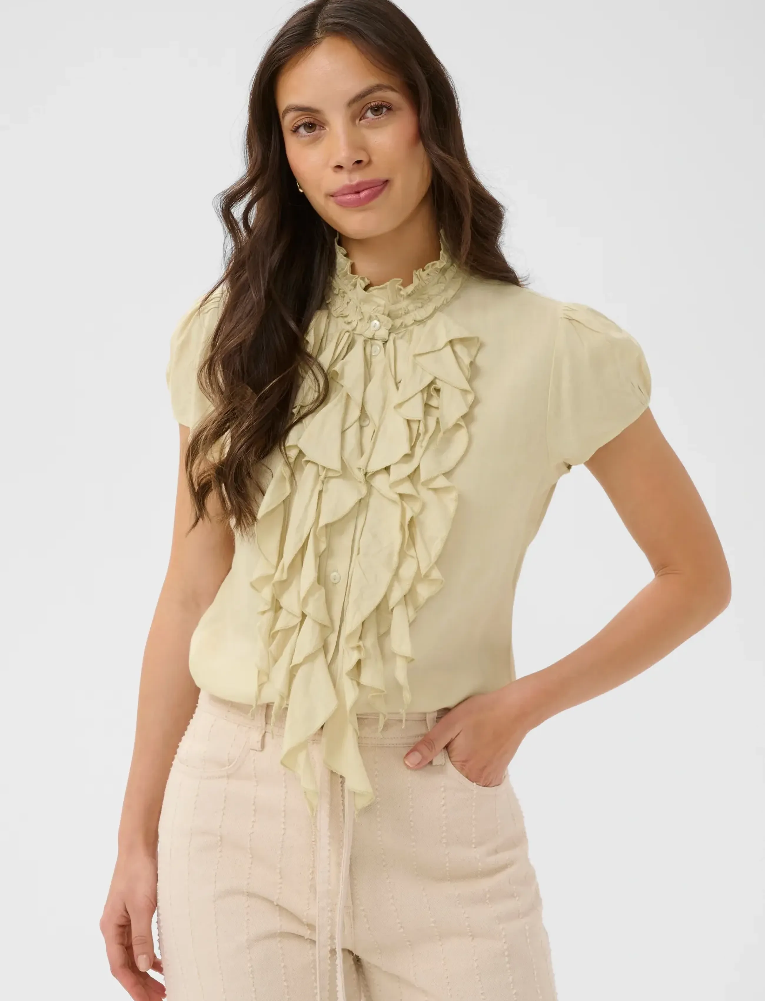 Saint Tropez ElliSZ SS Shirt - Saint Tropez - CASTLE WALL / yellow