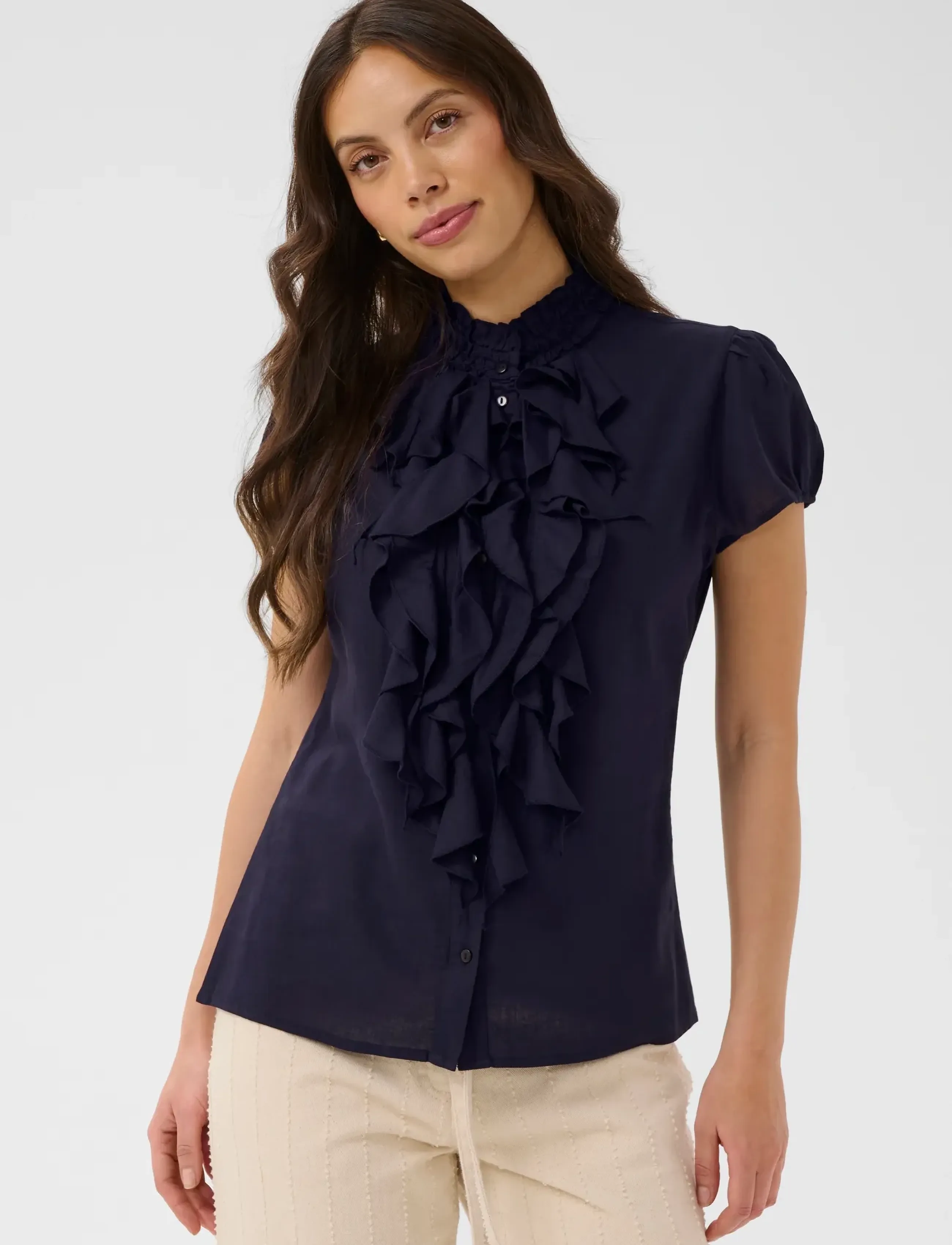 Saint Tropez ElliSZ SS Shirt - Kortærmede bluser - NIGHT SKY / navy