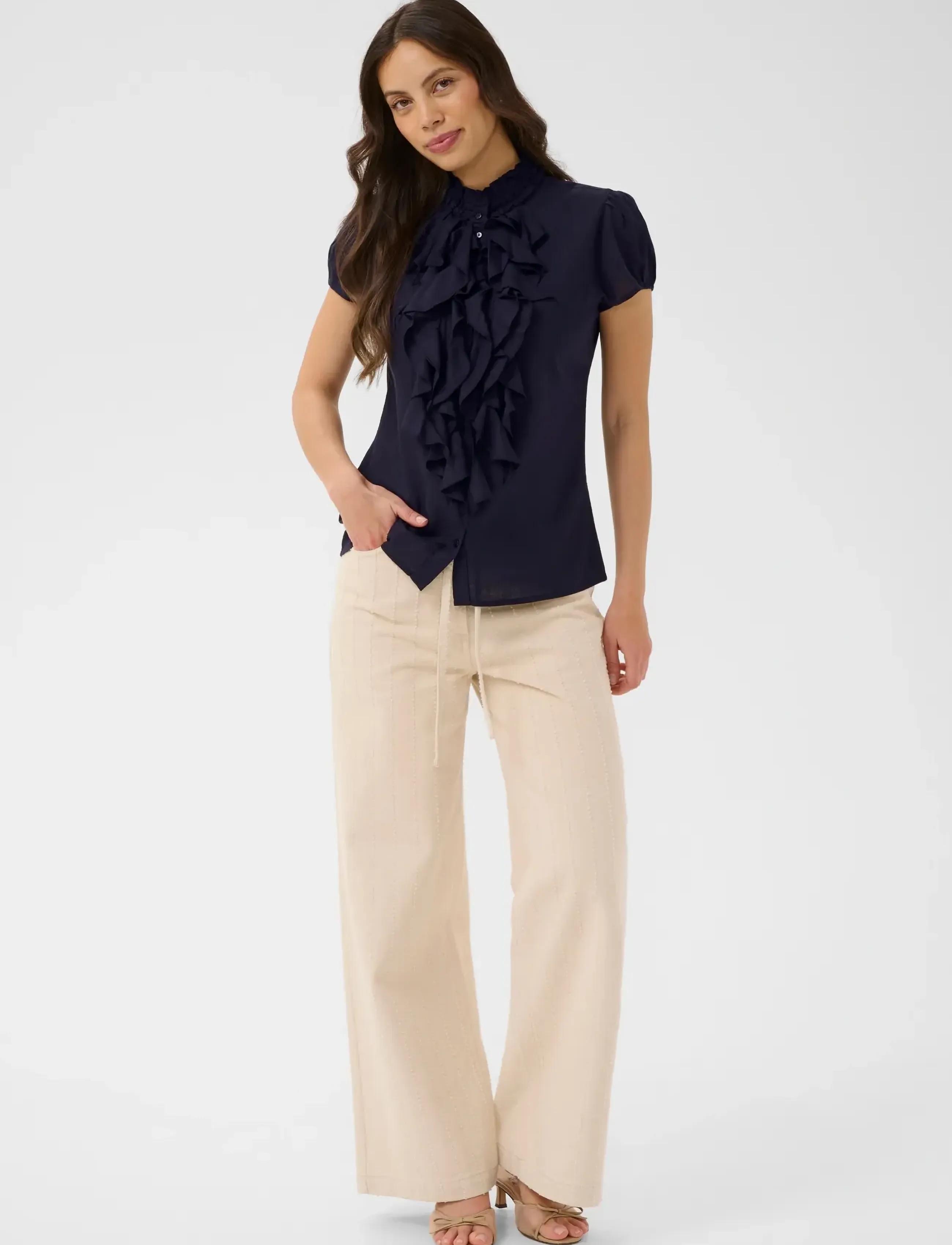 Saint Tropez - ElliSZ SS Shirt - short-sleeved blouses - night sky - 3