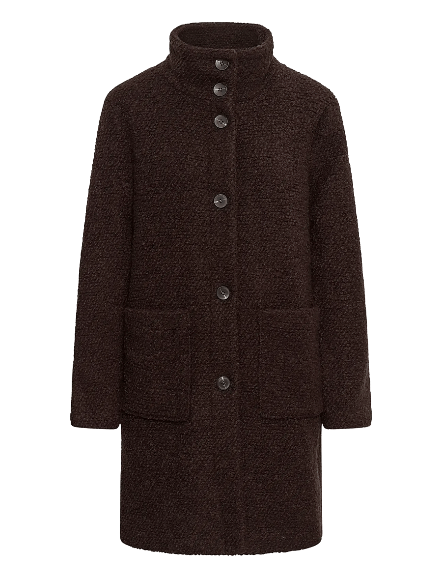 Saint Tropez - FerddySZ Wool Coat - talvejoped - dark oak - 1