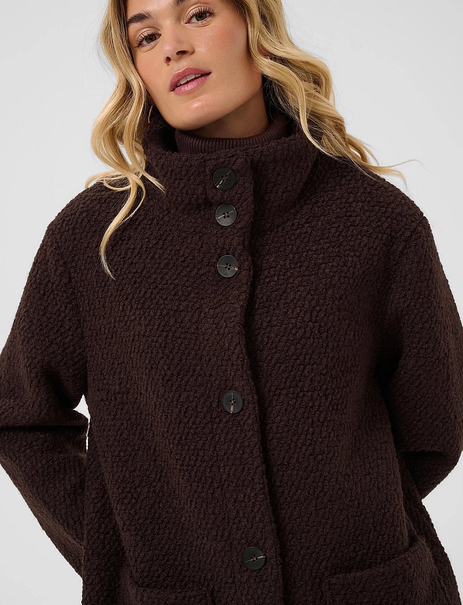 Saint Tropez - FerddySZ Wool Coat - talvejoped - dark oak - 5
