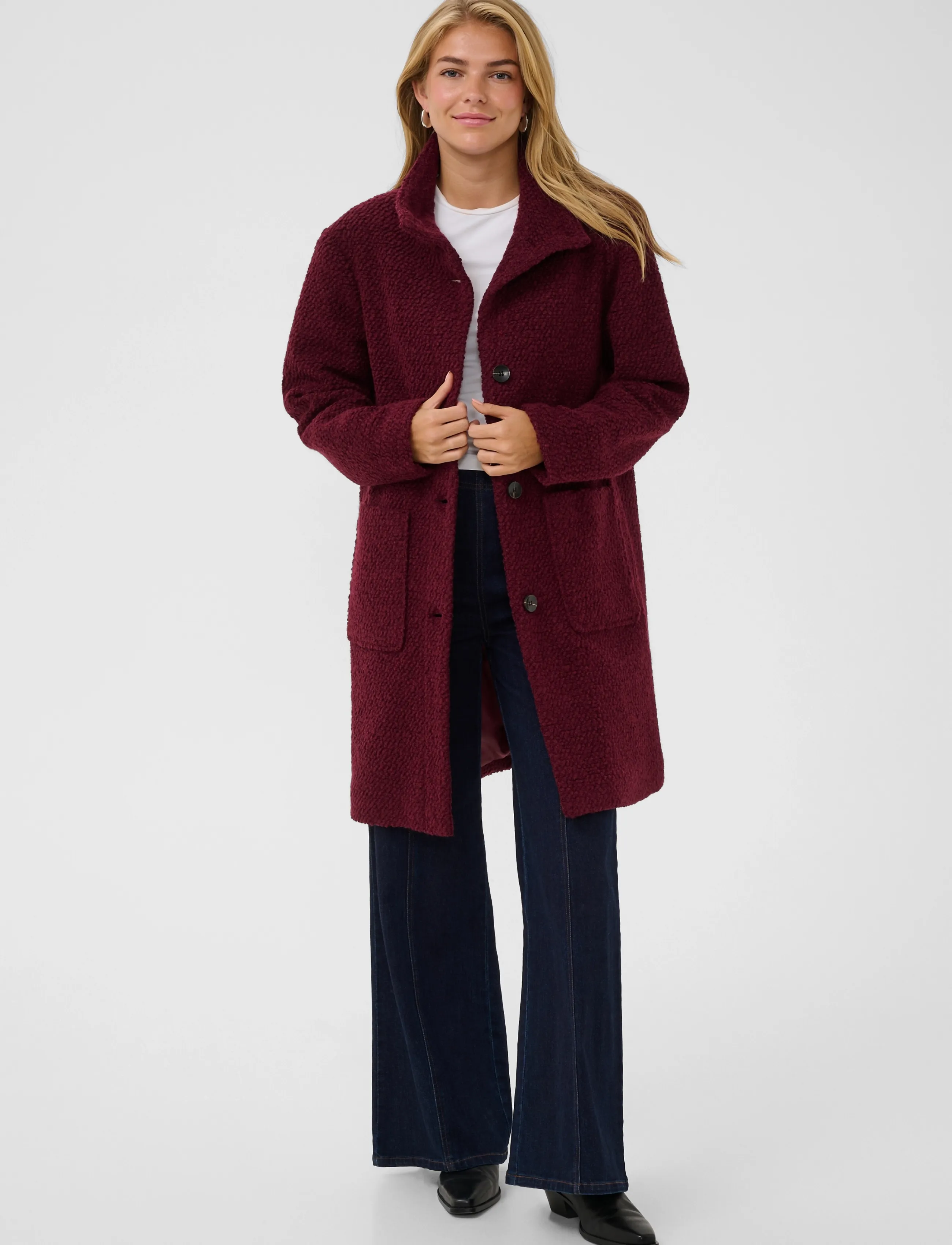 Saint Tropez FerddySZ Wool Coat - Winterjacken - PORT ROYALE / burgundy
