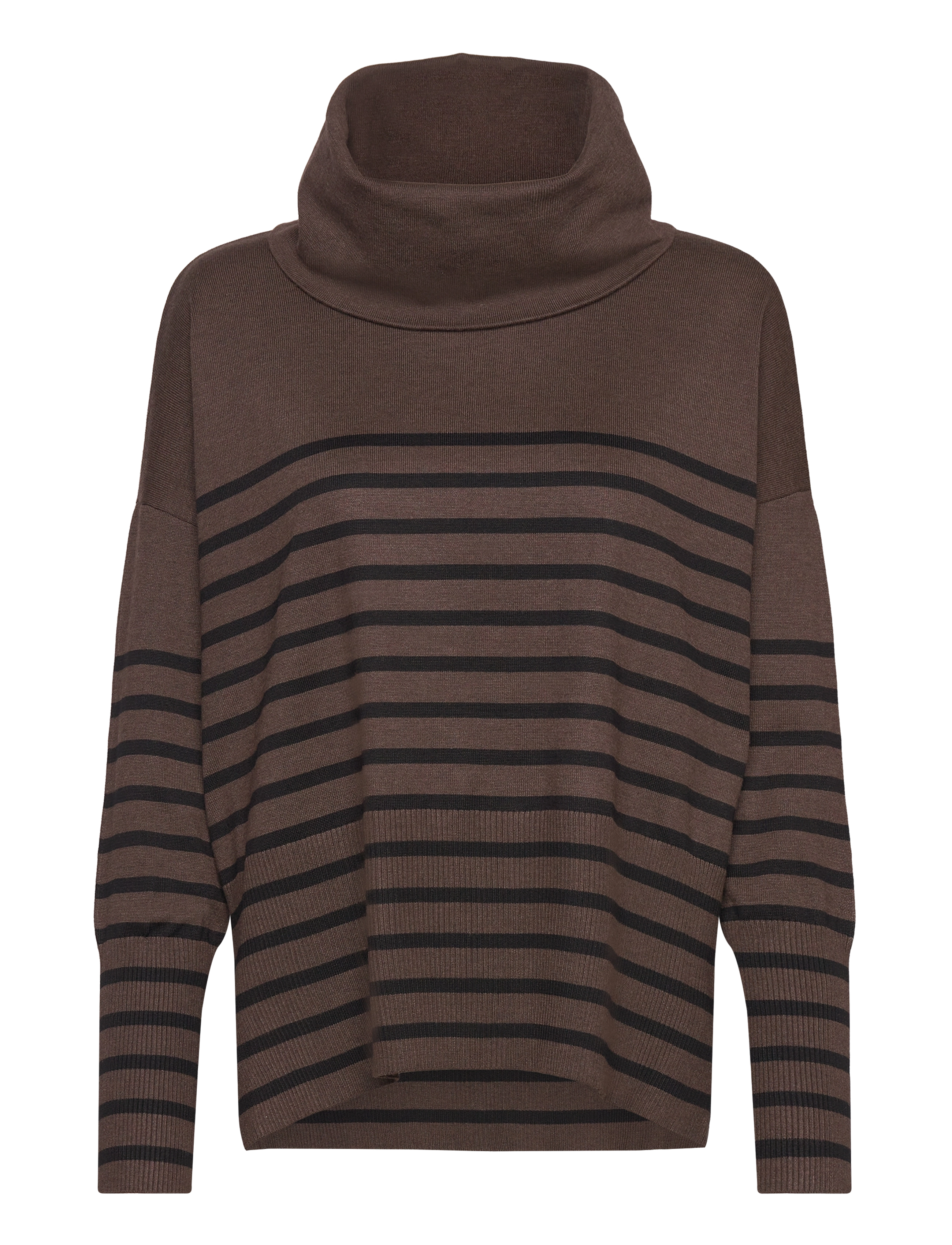 Saint Tropez GrilaSZ Cowlneck Pullover - Transitional Layering - DARK OAK MELANGE / brown