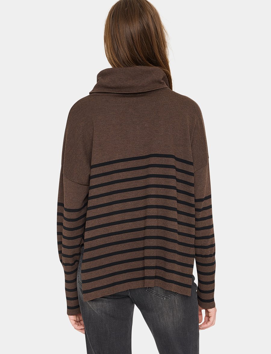 Saint Tropez - GrilaSZ Cowlneck Pullover - rollkragenpullover - dark oak melange - 4