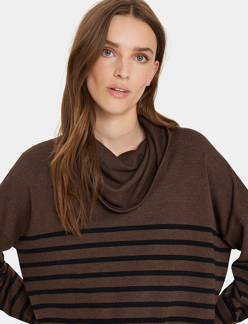 Saint Tropez - GrilaSZ Cowlneck Pullover - rollkragenpullover - dark oak melange - 5