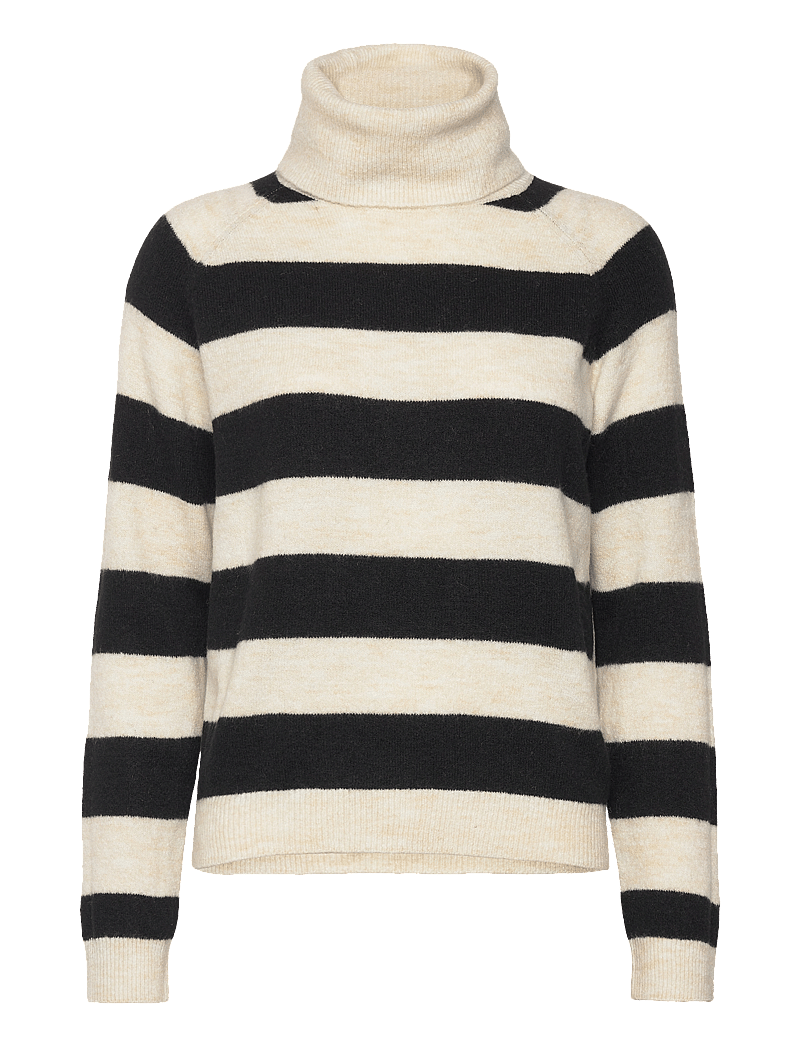 Saint Tropez - GarbieSZ Rollneck Pullover - kõrge kaelusega kudumid - ice black stripe - 1