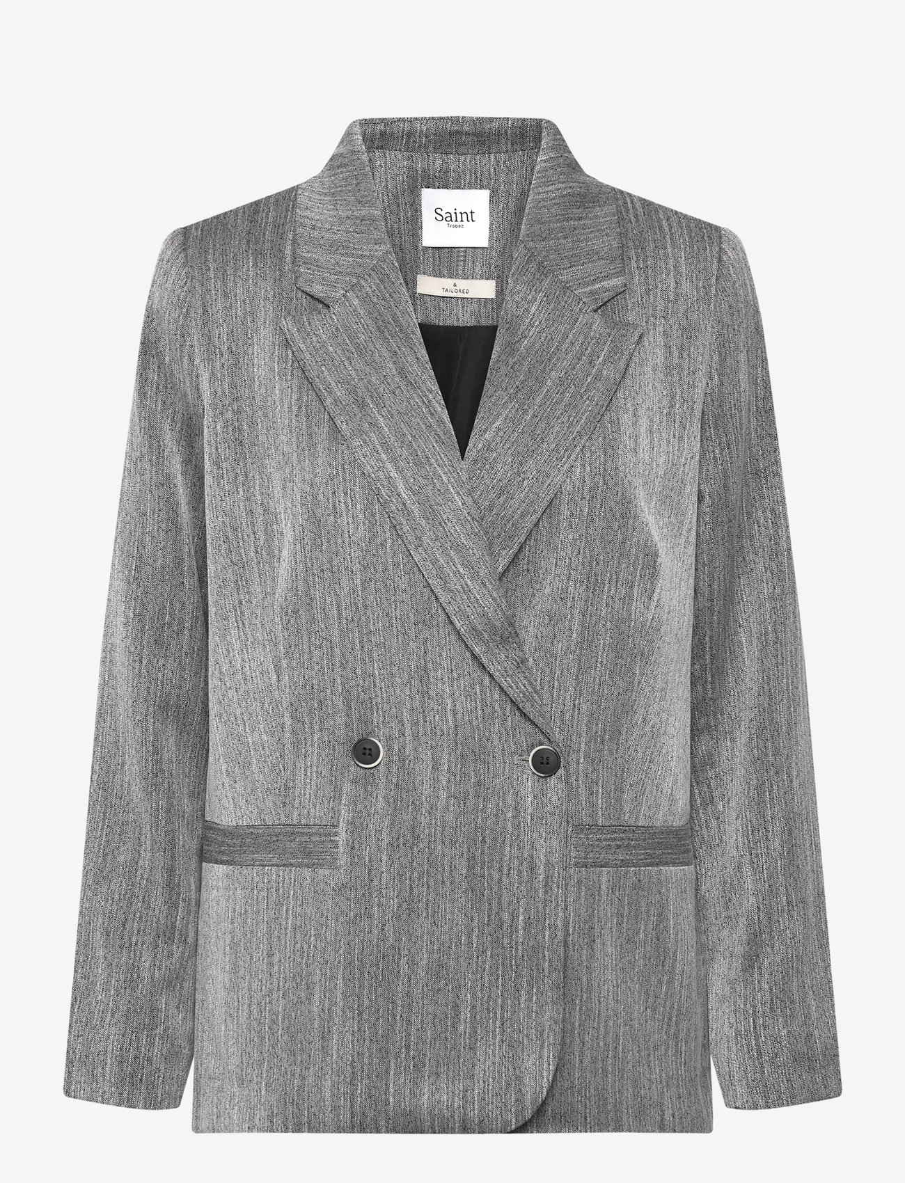 Saint Tropez - GlendaSZ Blazer - dobbeltspent blazer - mist grey melange - 0