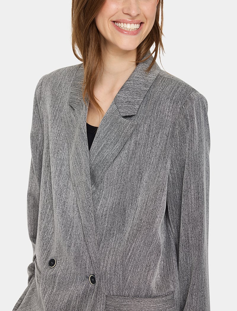 Saint Tropez - GlendaSZ Blazer - dubbelknäppta kavajer - mist grey melange - 5