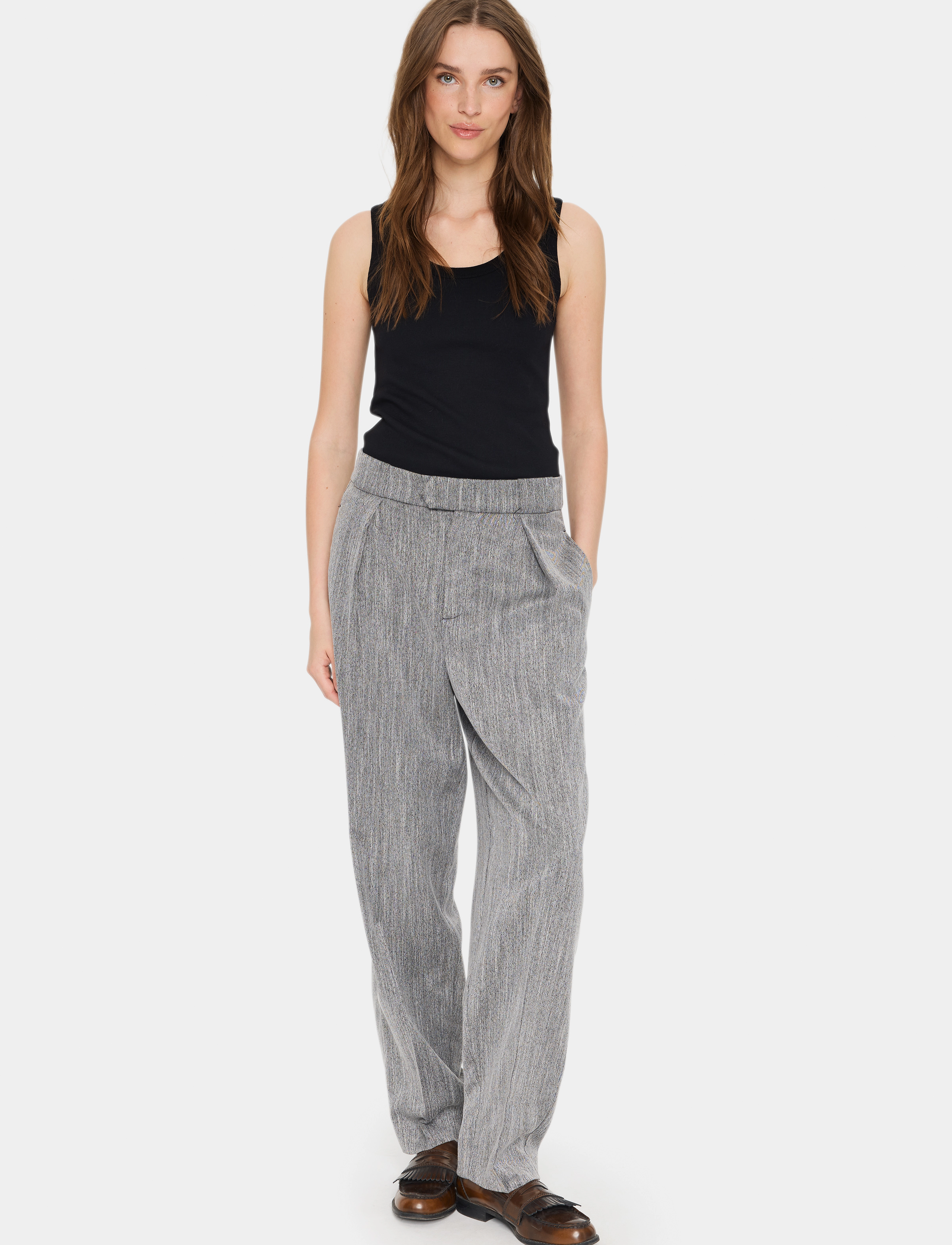Saint Tropez - GlendaSZ Pants - straight leg hosen - mist grey melange - 3