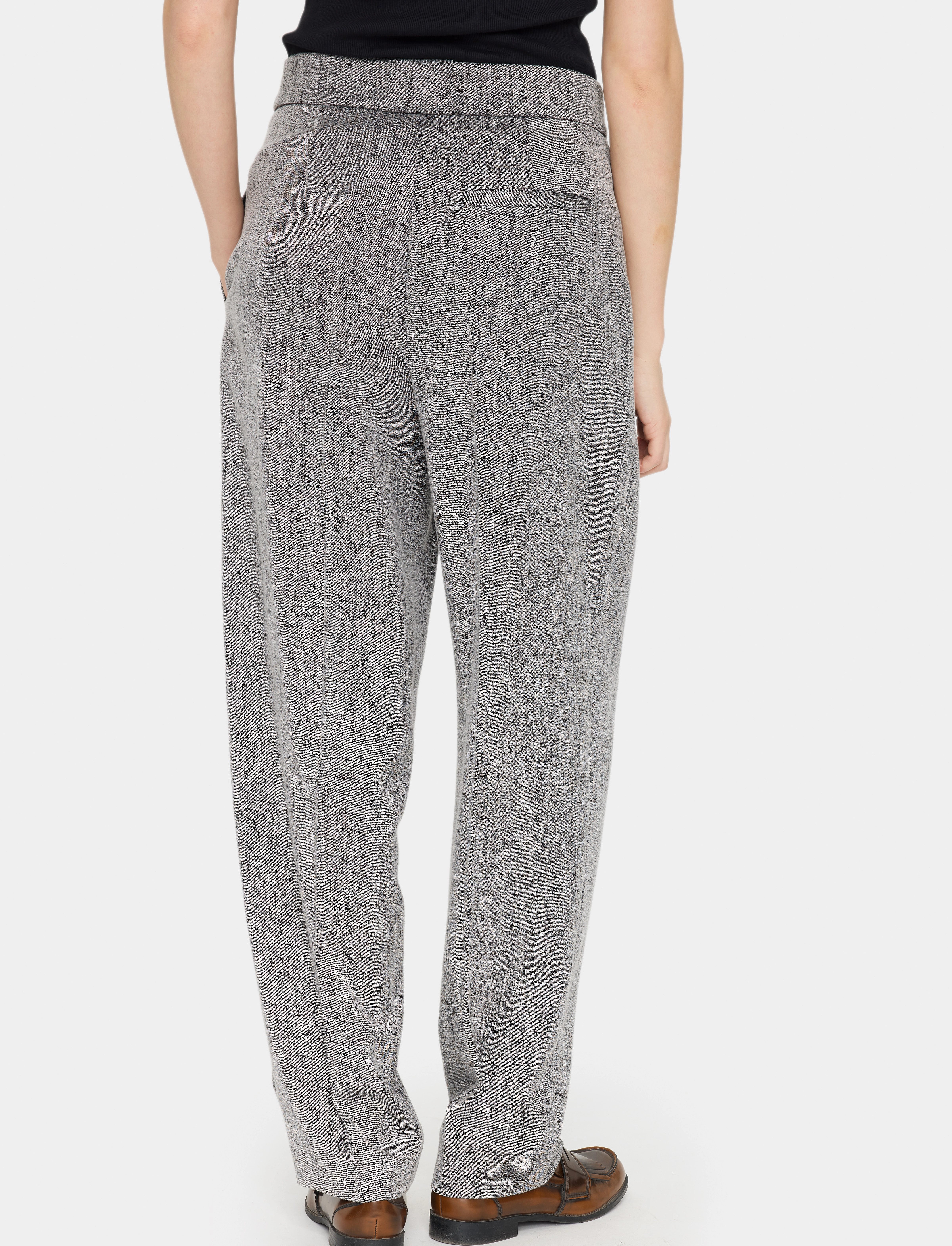 Saint Tropez - GlendaSZ Pants - straight leg hosen - mist grey melange - 4