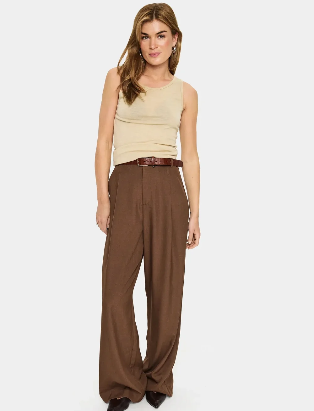 Saint Tropez - GarimaSZ Wool Tank Top - Ärmellose tops - brown rice melange - 3