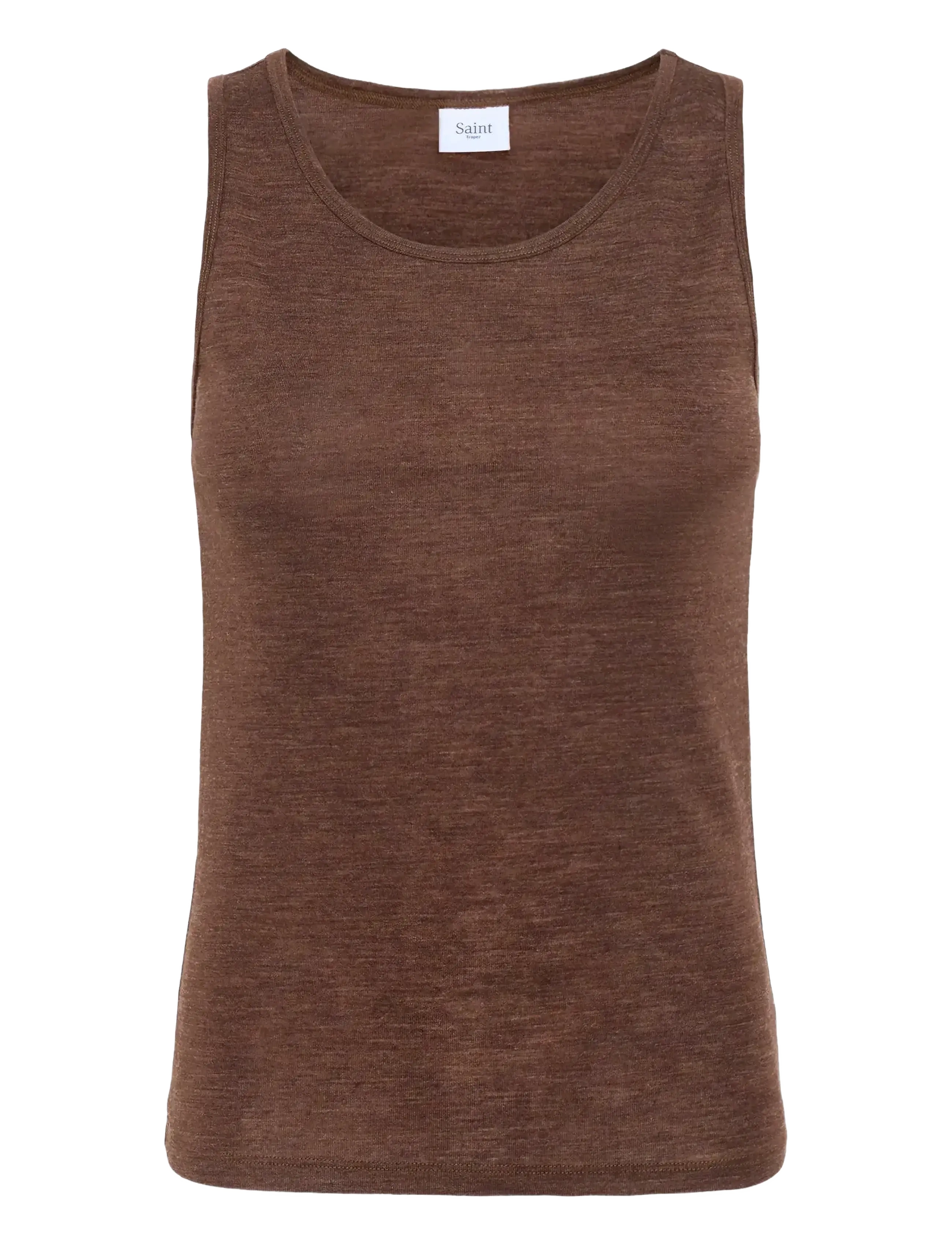 Saint Tropez GarimaSZ Wool Tank Top - T-shirts & tops - FONDUE FUDGE MELANGE / brown