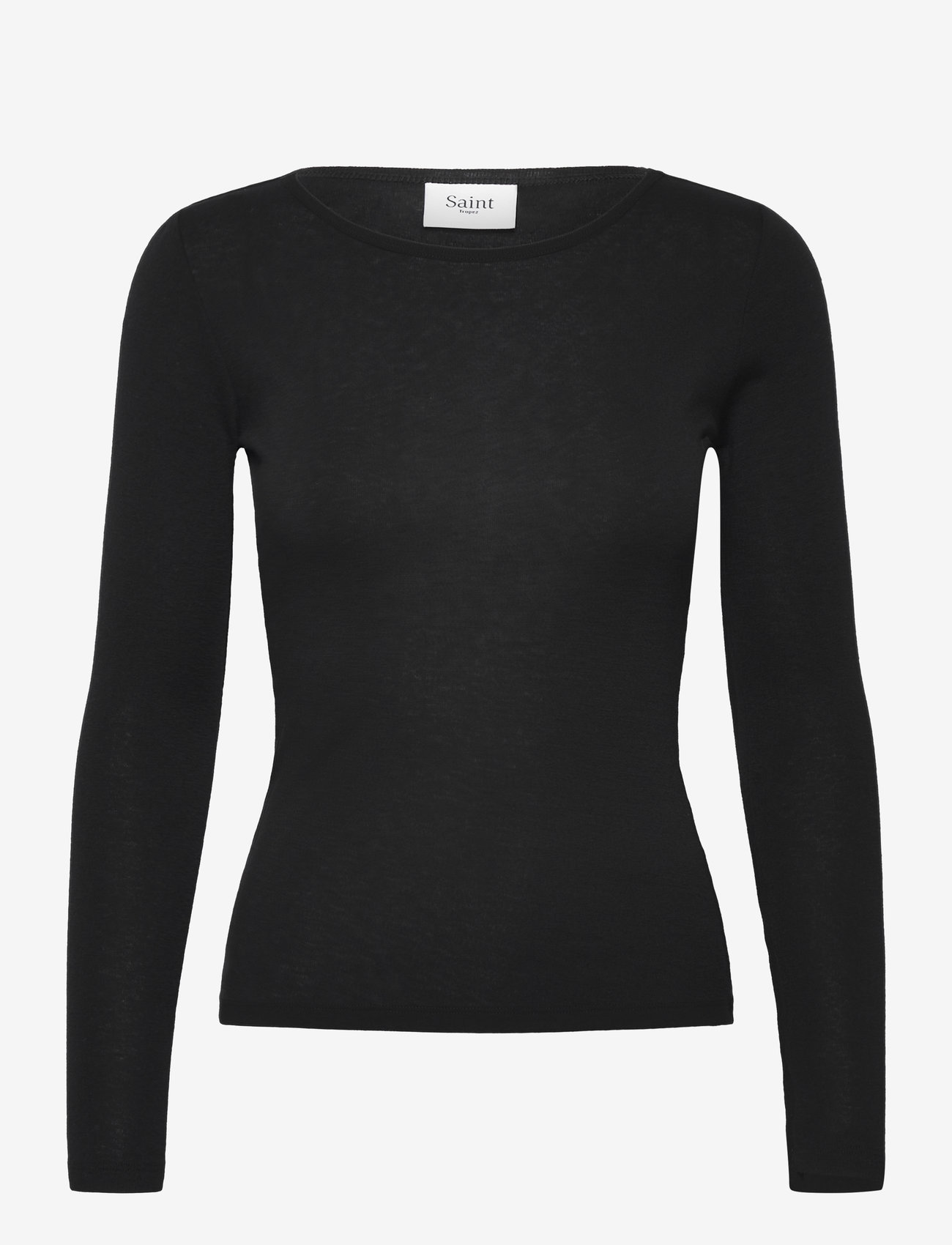 Saint Tropez - GarimaSZ Wool LS Blouse - långärmade toppar - black - 1