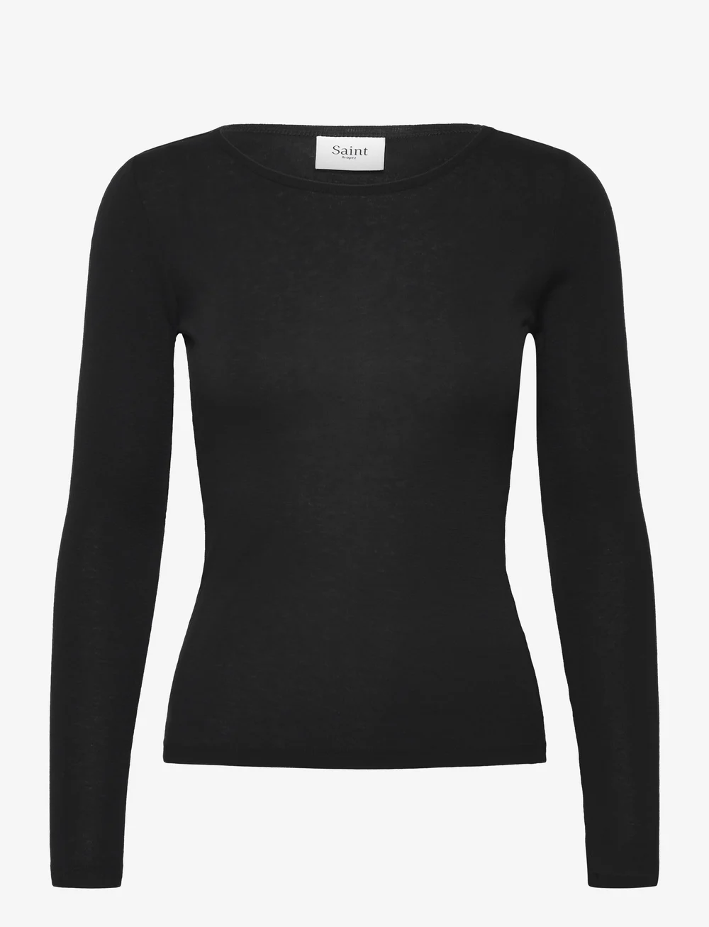 Saint Tropez - GarimaSZ Wool LS Blouse - langärmlige tops - black - 1