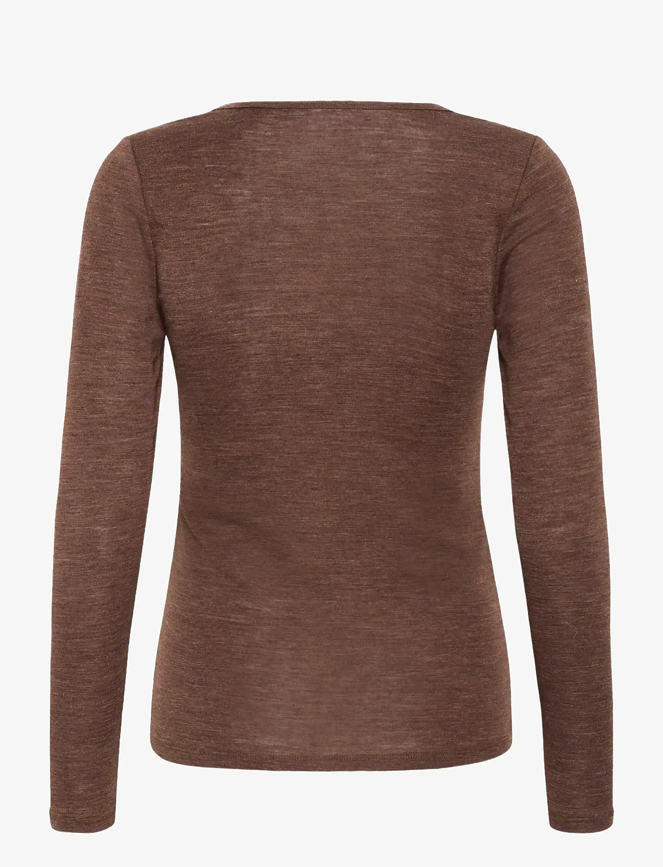 Saint Tropez - GarimaSZ Wool LS Blouse - långärmade toppar - fondue fudge melange - 2