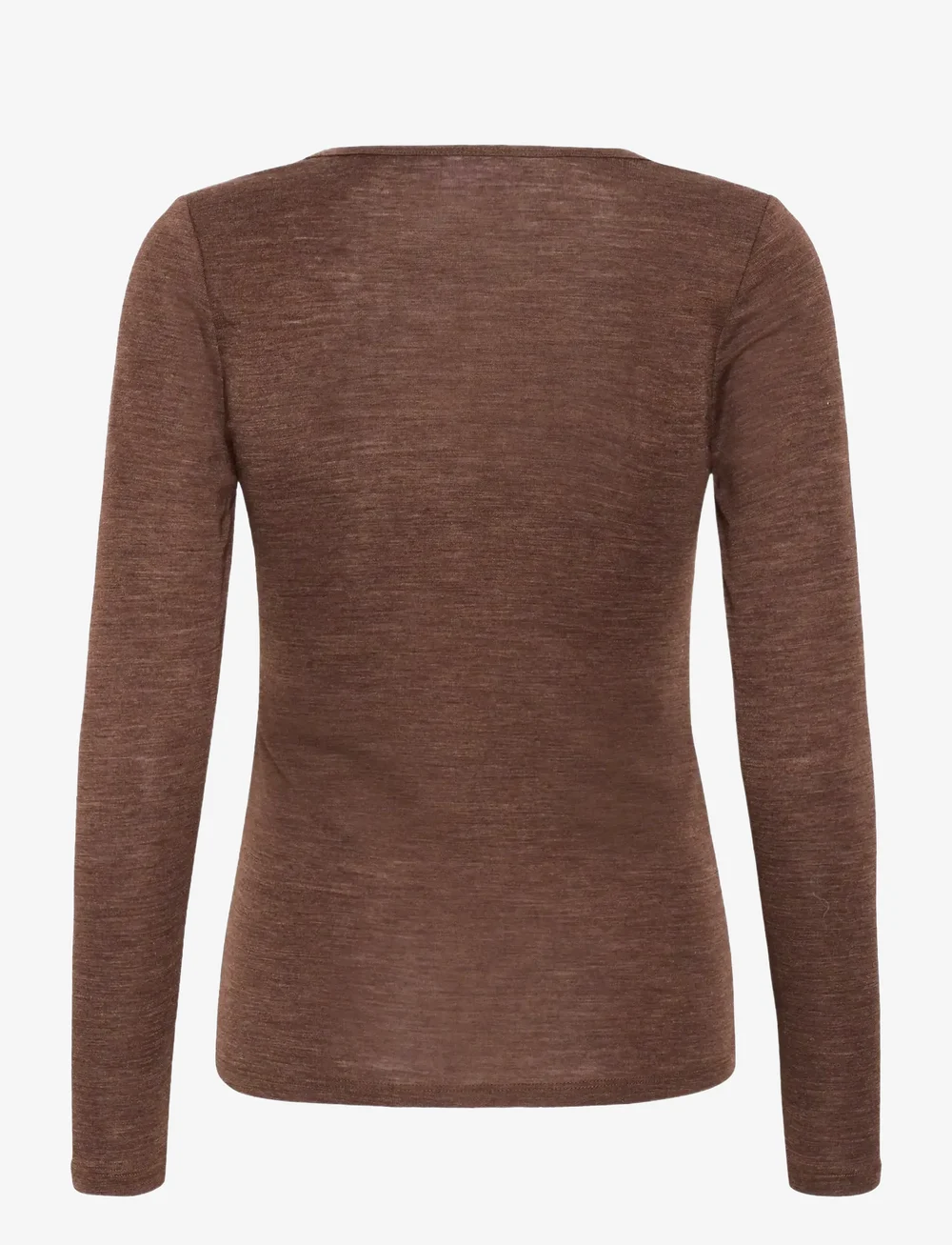 Saint Tropez - GarimaSZ Wool LS Blouse - langärmlige tops - fondue fudge melange - 2