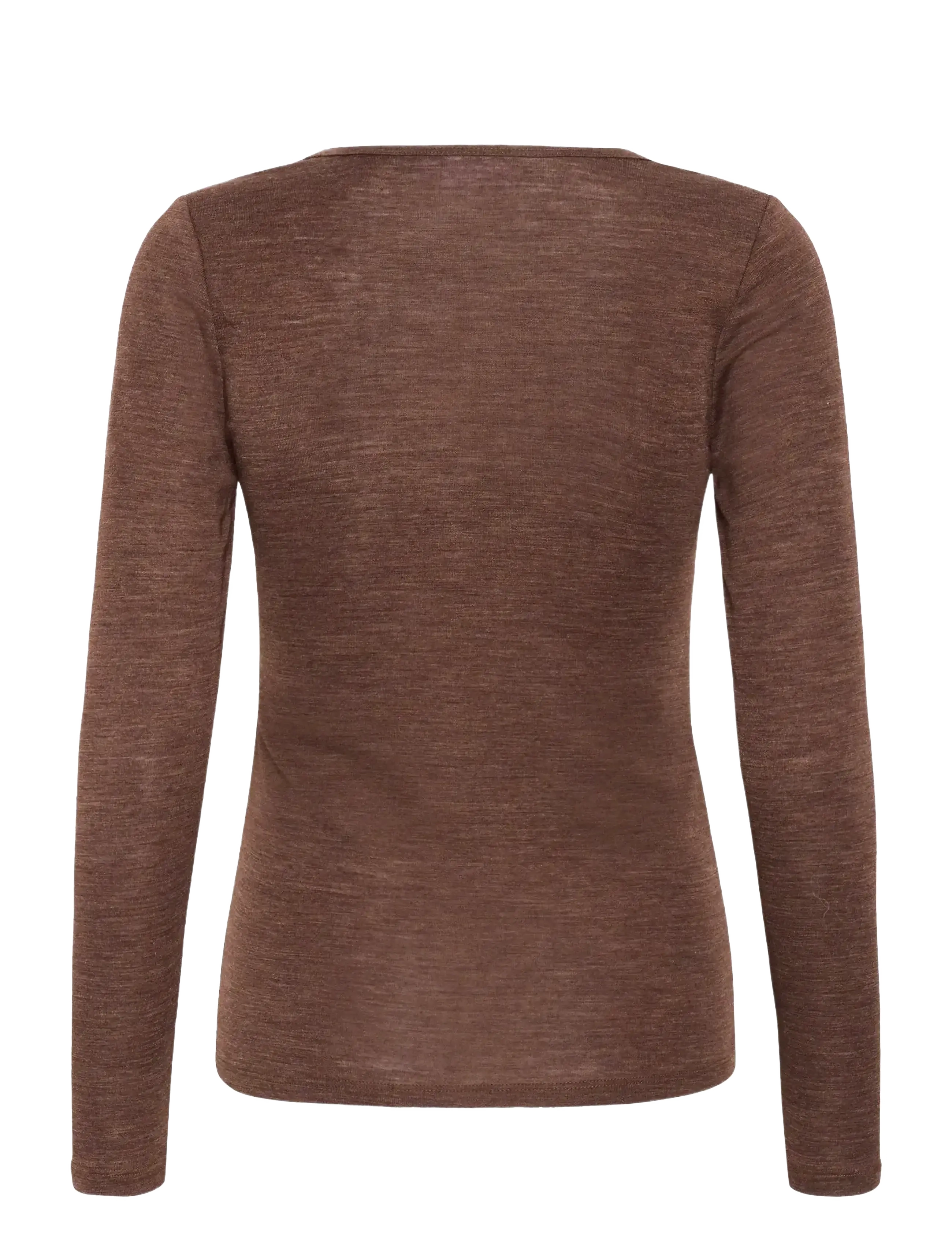 Saint Tropez - GarimaSZ Wool LS Blouse - fondue fudge melange - 2