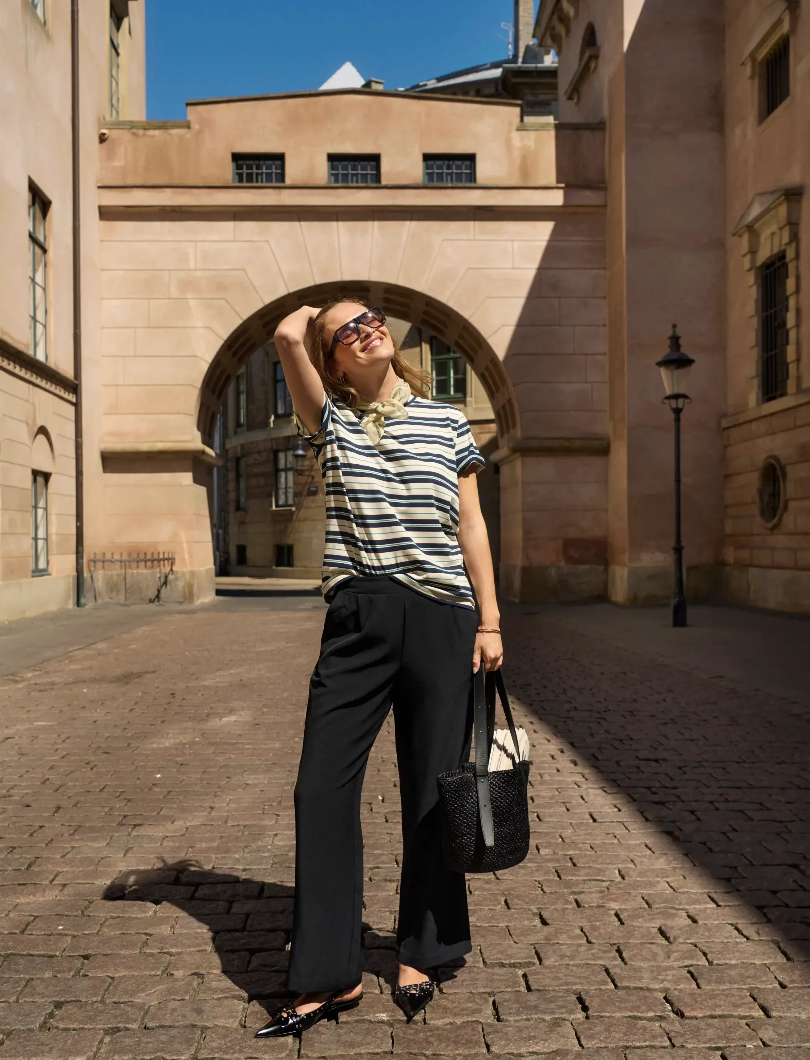 Saint Tropez Celestsz Wide Leg Pants, XXL, Trousers, Schwarz - Leg, Frauen