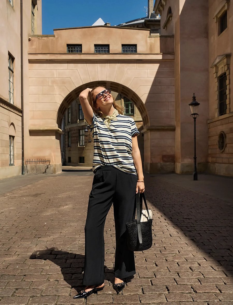Saint Tropez - CelestSZ Wide Leg Pants - bukser med brede ben - black - 0