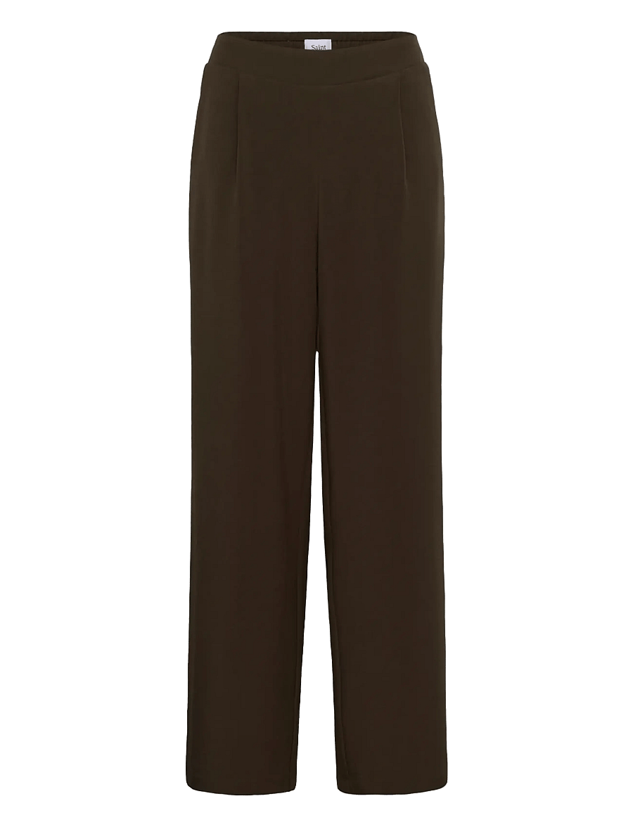 Saint Tropez - CelestSZ Wide Leg Pants - hosen mit weitem bein - chocolate brown - 1