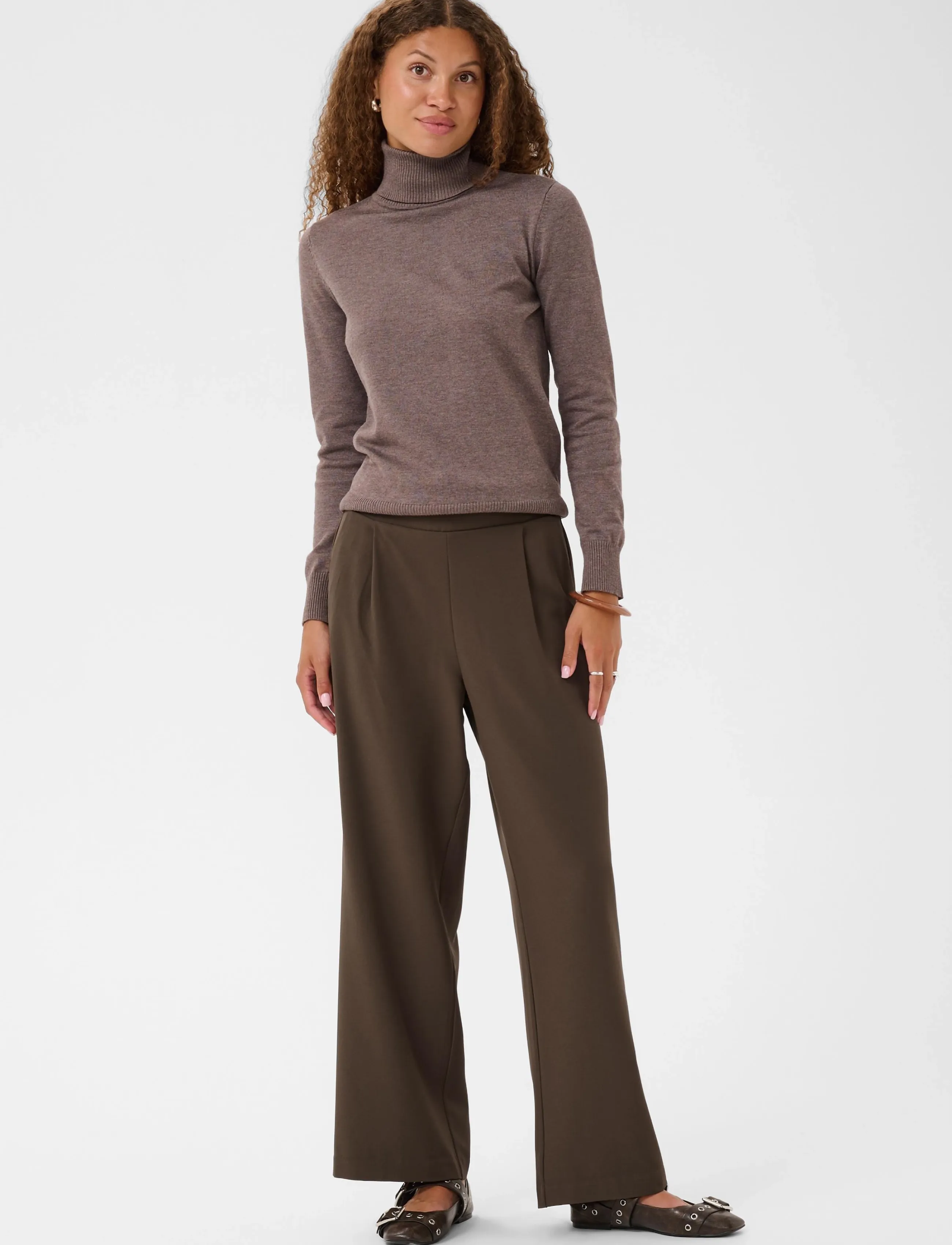 Saint Tropez - CelestSZ Wide Leg Pants - hosen mit weitem bein - chocolate brown - 4