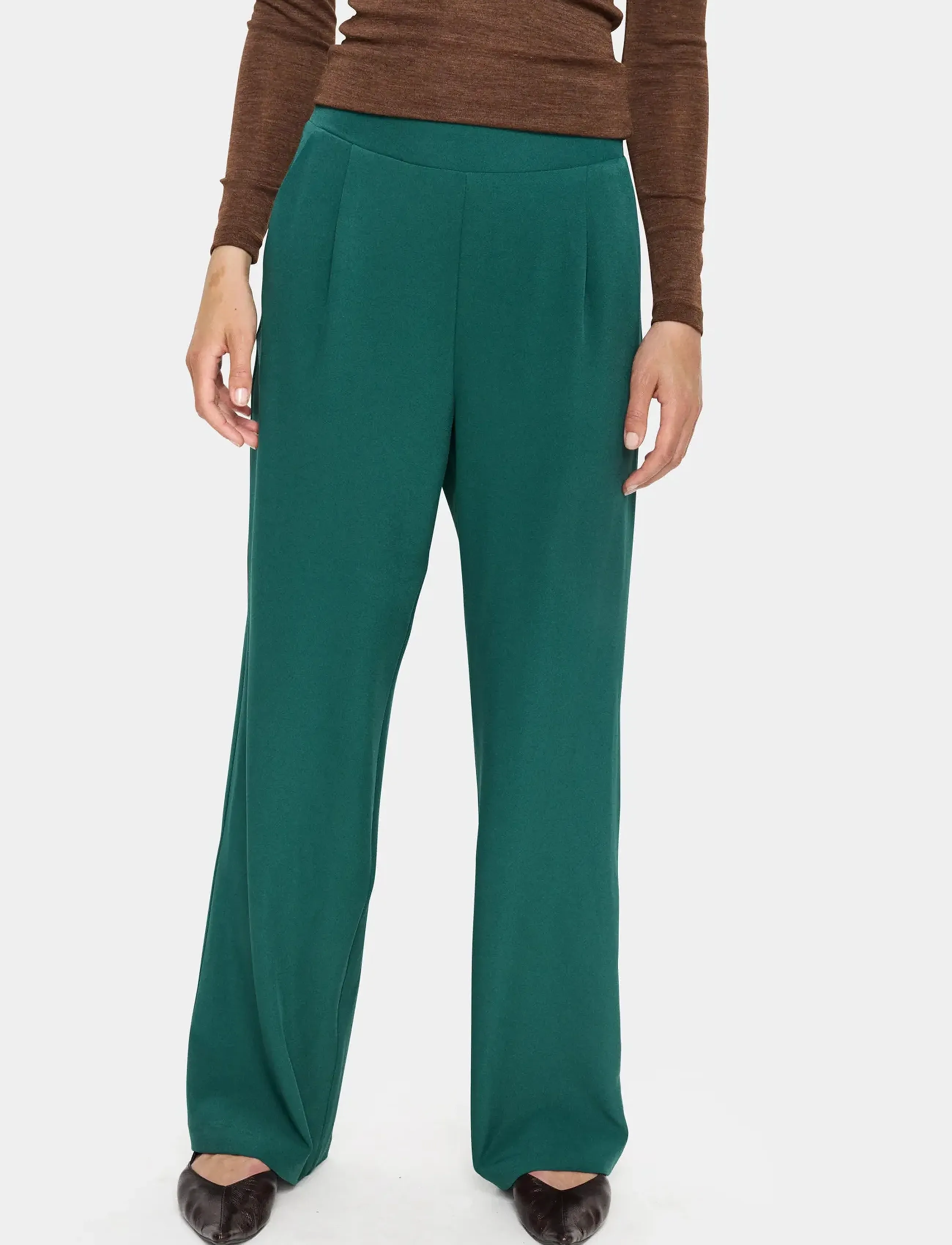 Saint Tropez CelestSZ Wide Leg Pants - Saint Tropez - JUNE BUG / green