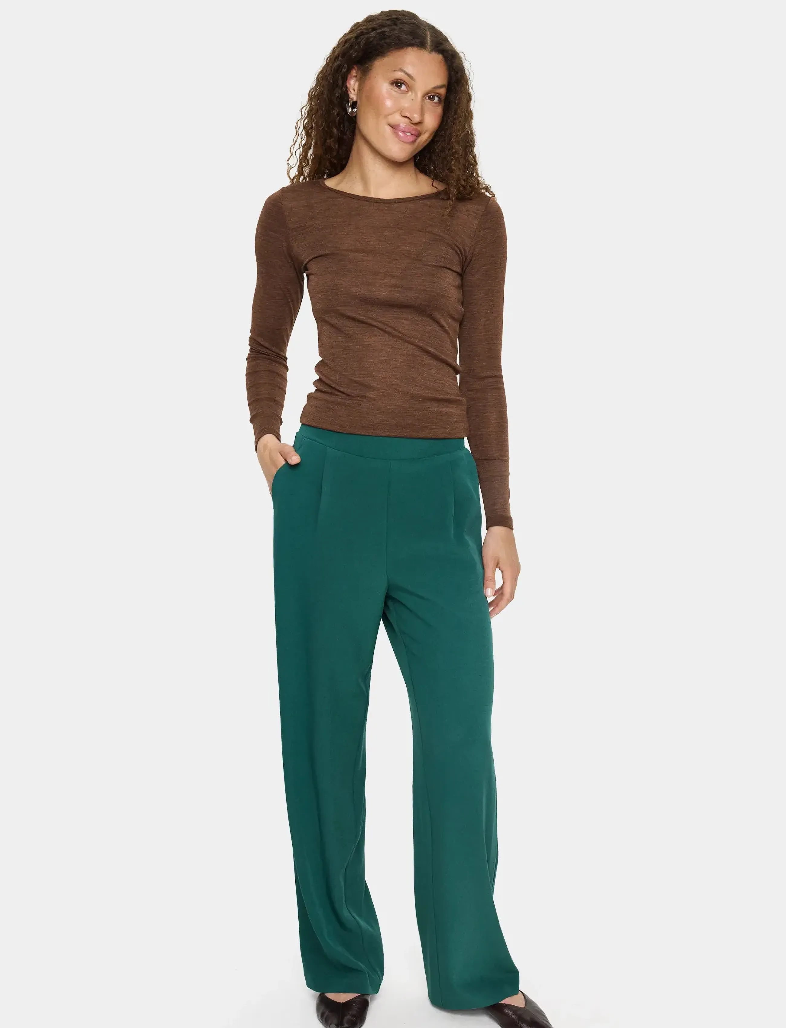 Saint Tropez - CelestSZ Wide Leg Pants - bukser med brede ben - june bug - 3