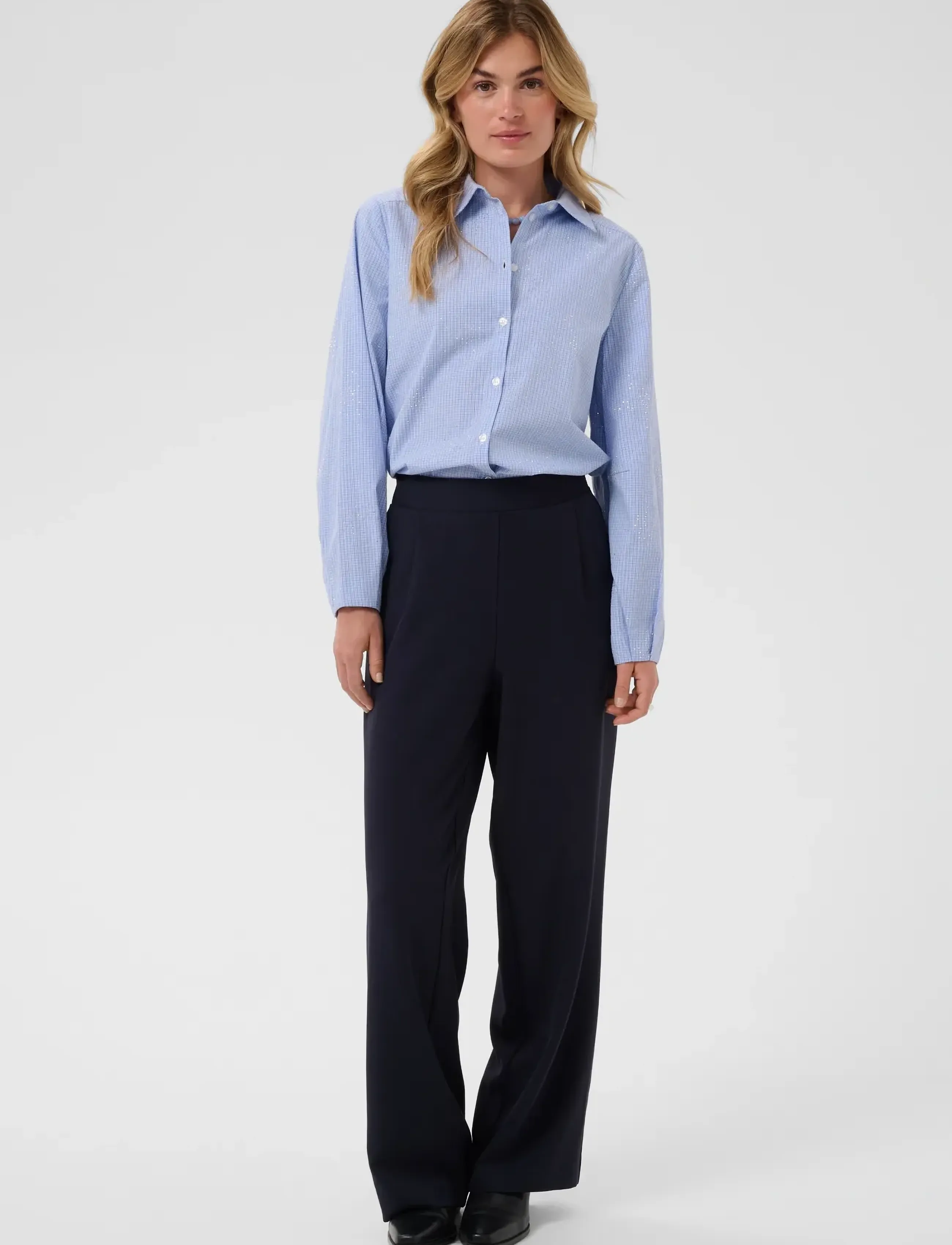 Saint Tropez - CelestSZ Wide Leg Pants - vida byxor - night sky - 3