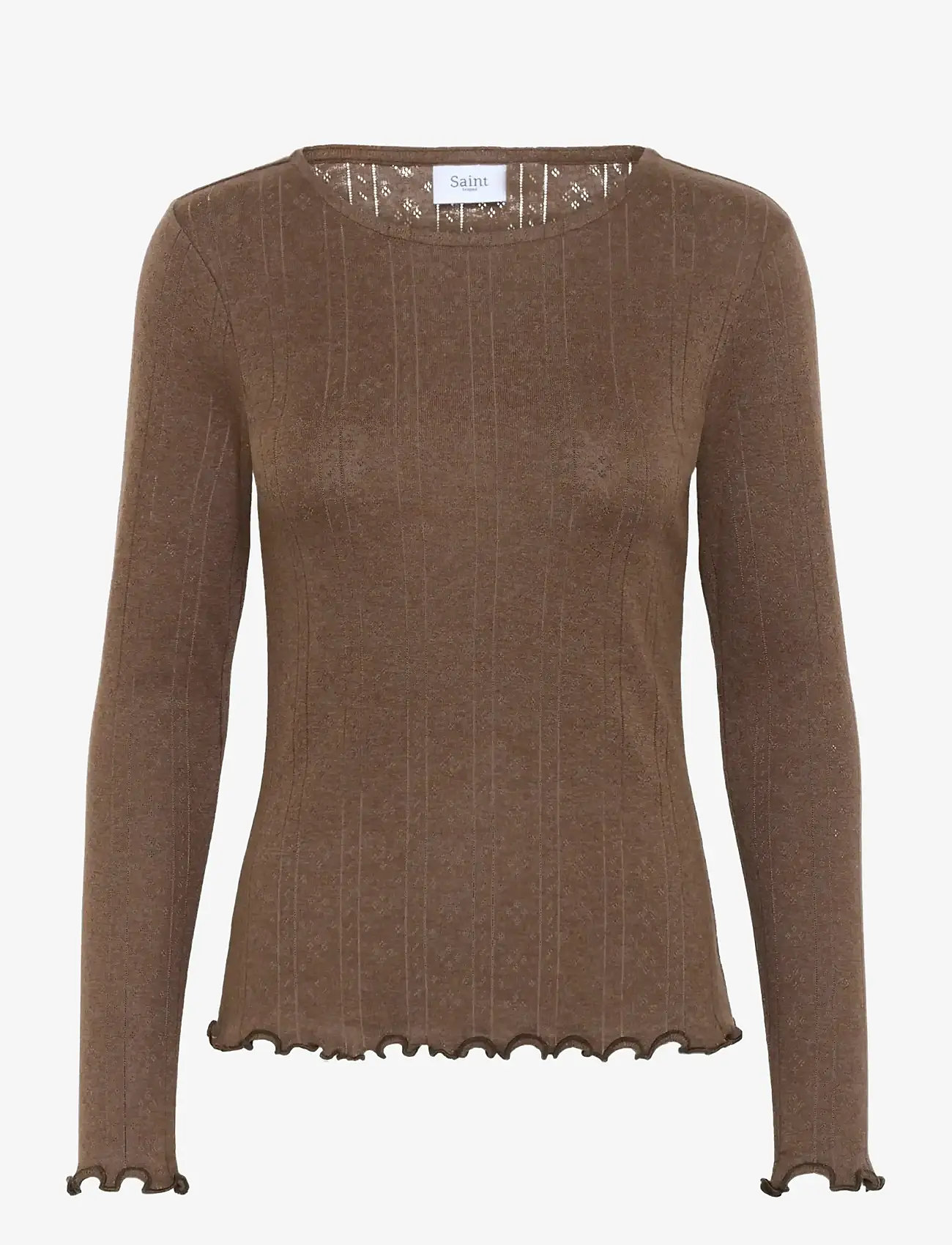 Saint Tropez - GruSZ Blouse - langærmede toppe - fondue fudge melange - 1