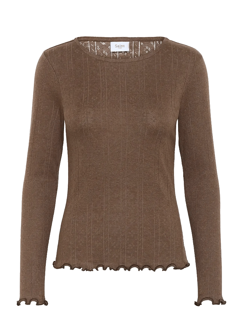 Saint Tropez - GruSZ Blouse - langærmede toppe - fondue fudge melange - 1