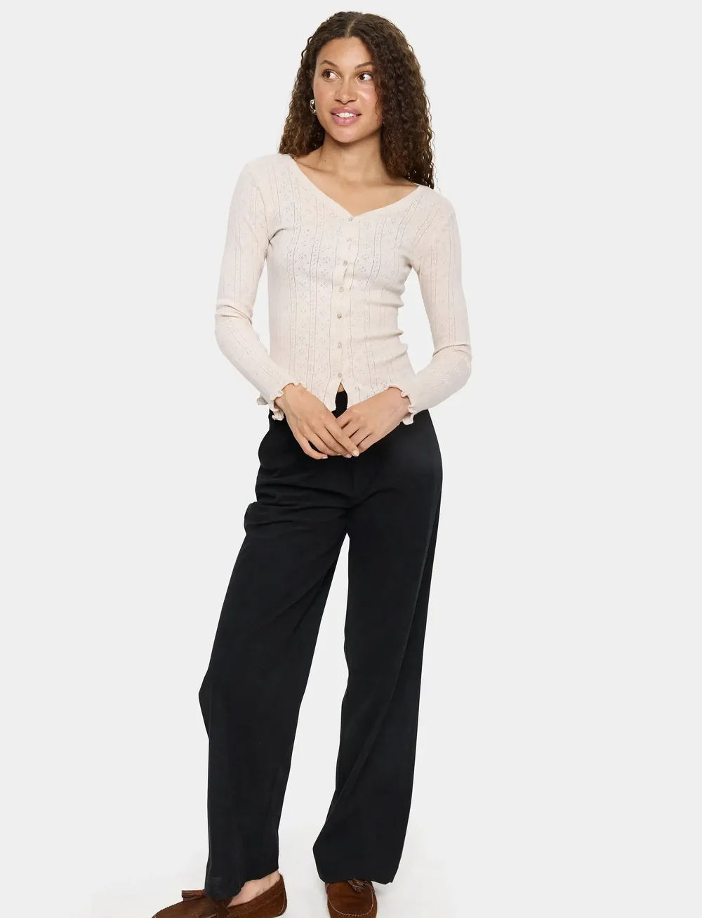 Saint Tropez - GruSZ Cardigan - koftor - brown rice melange - 3
