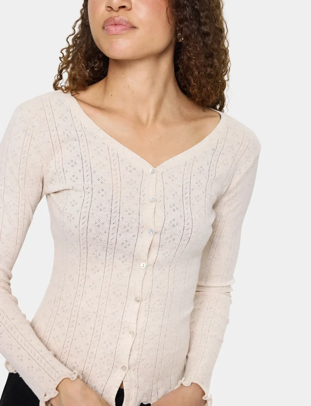 Saint Tropez - GruSZ Cardigan - koftor - brown rice melange - 5
