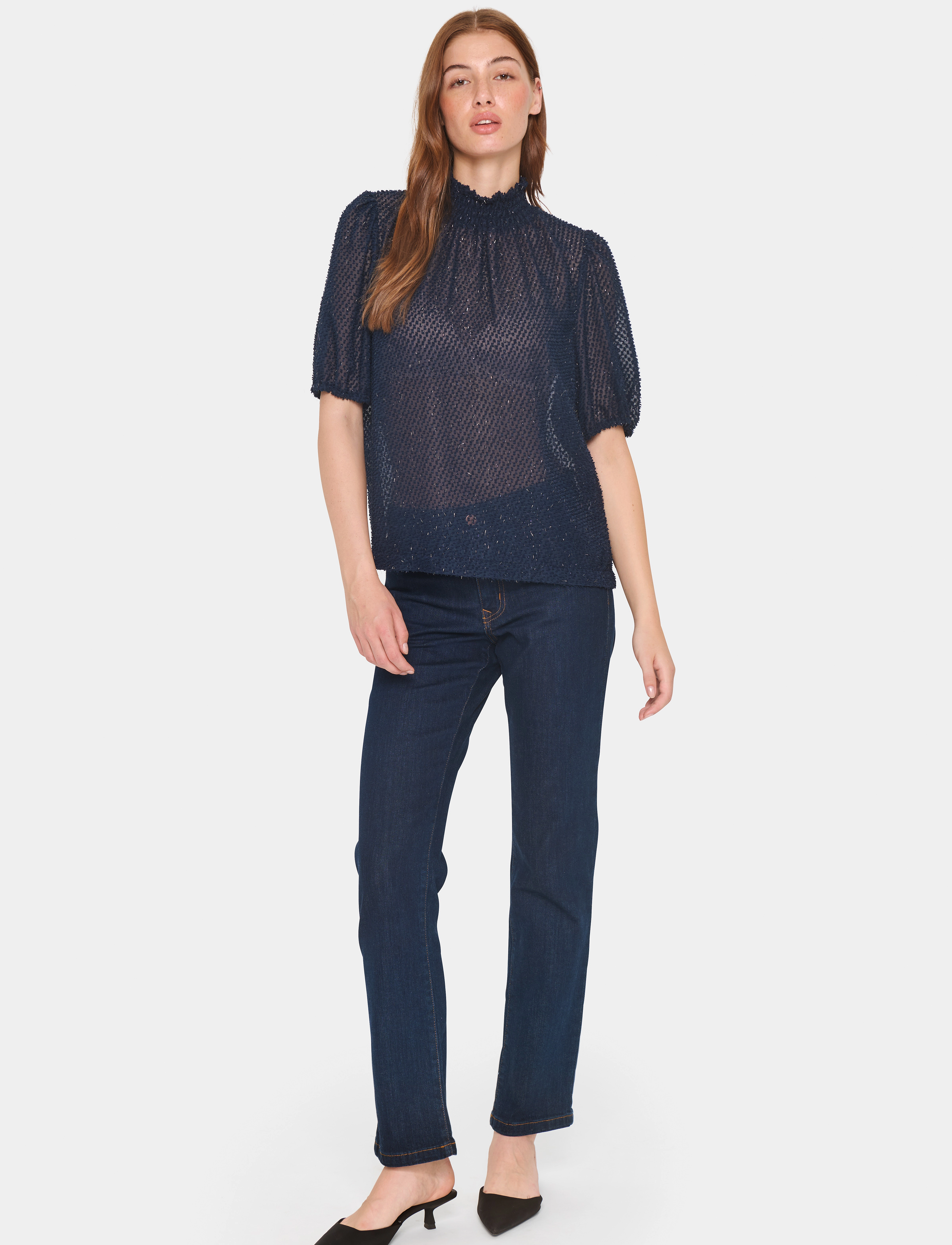 Saint Tropez - HelmaSZ SS Blouse - short-sleeved blouses - night sky - 2