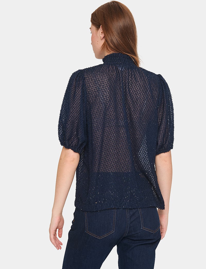 Saint Tropez - HelmaSZ SS Blouse - lyhythihaiset puserot - night sky - 4
