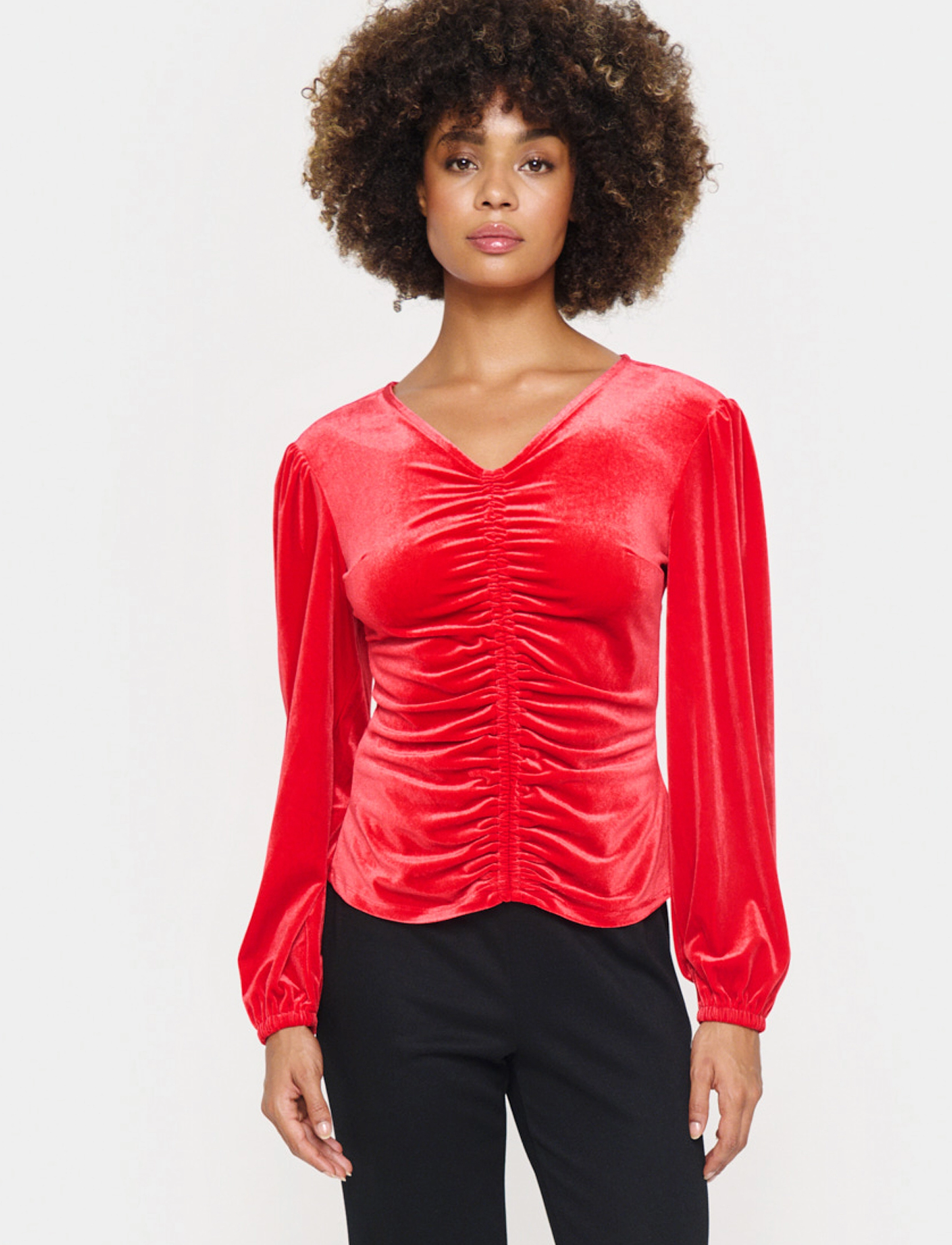 Saint Tropez - HebaSZ Blouse - long-sleeved blouses - racing red - 0