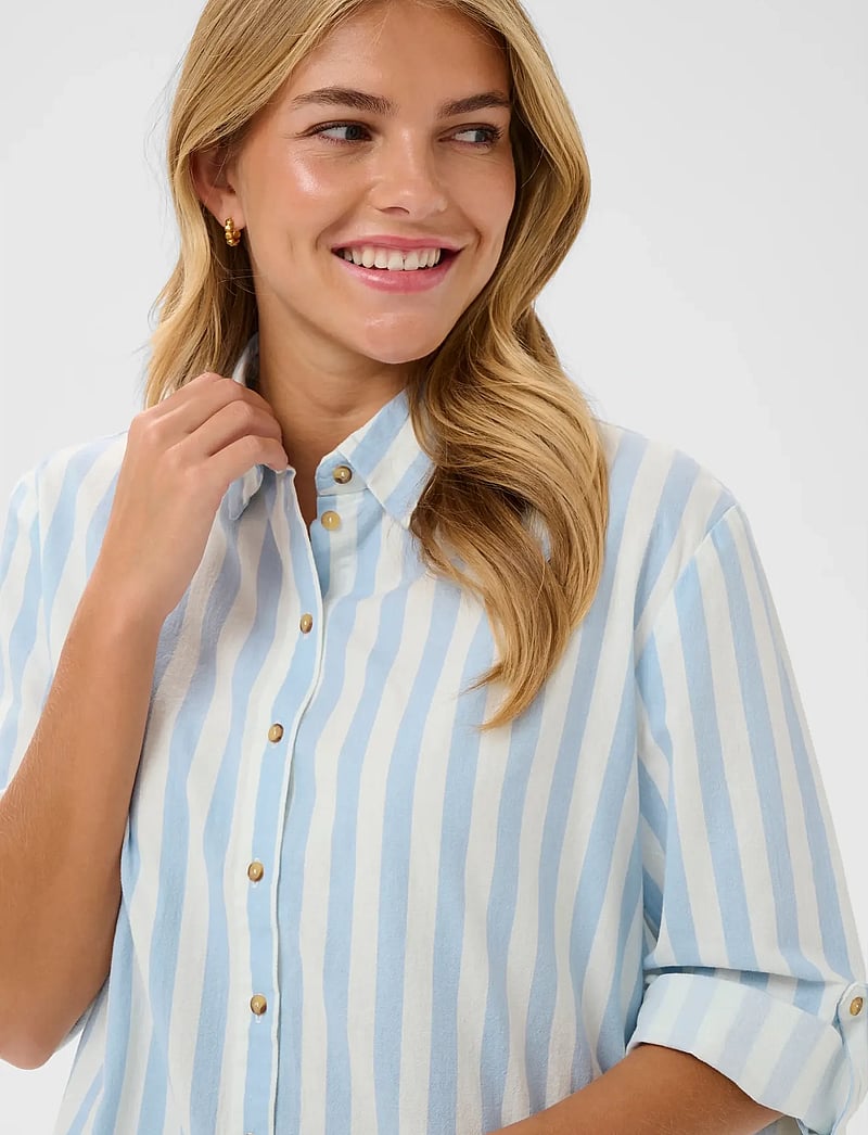Saint Tropez - ZalindaSZ Shirt - långärmade skjortor - skyway ice stripe - 5