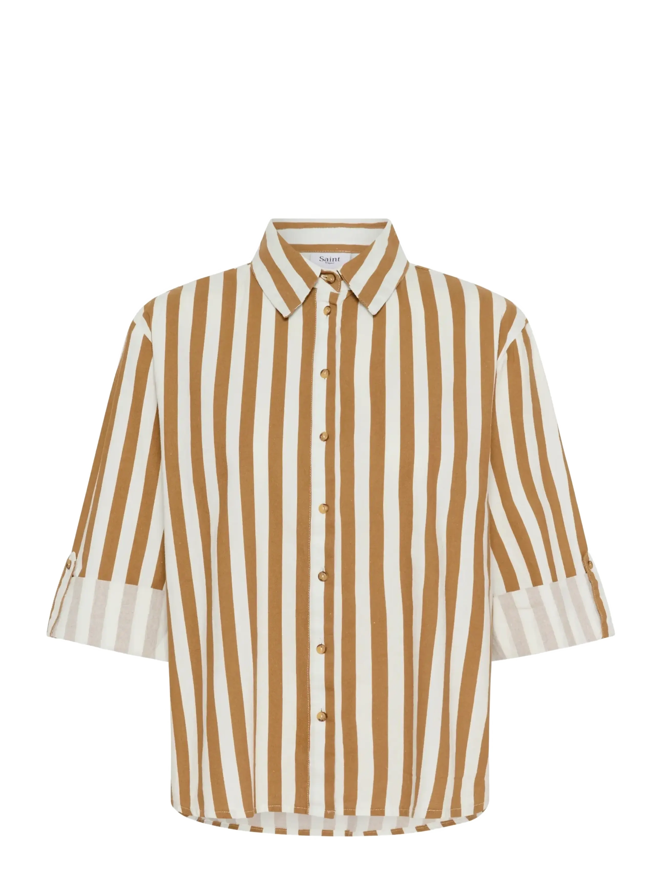 Saint Tropez ZalindaSZ Shirt - Blouses & Overhemden - TIGER'S EYE ICE STRIPE / brown