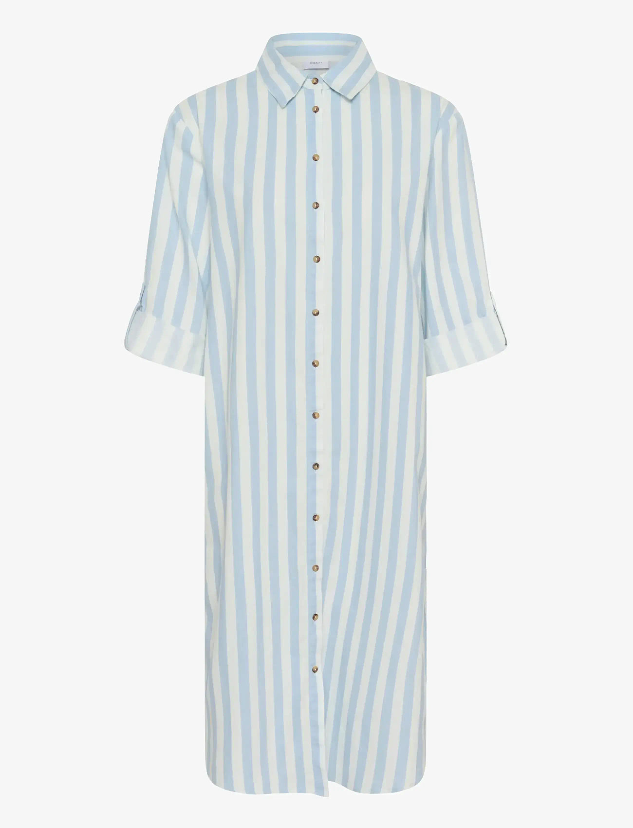 Saint Tropez - ZalindaSZ Shirt Dress - shirt dresses - skyway ice stripe - 1