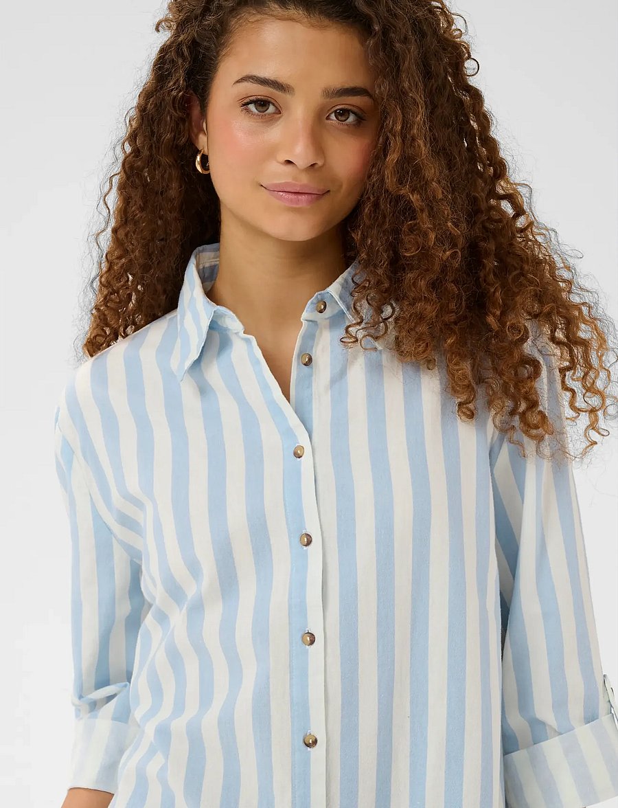Saint Tropez - ZalindaSZ Shirt Dress - skjortekjoler - skyway ice stripe - 4
