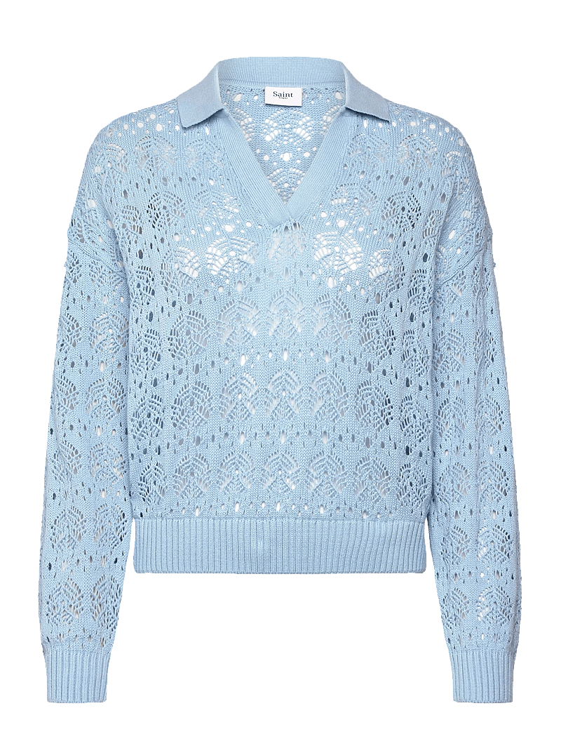 Saint Tropez - JunaSZ Polo Pullover - stickade tröjor - airy blue - 0