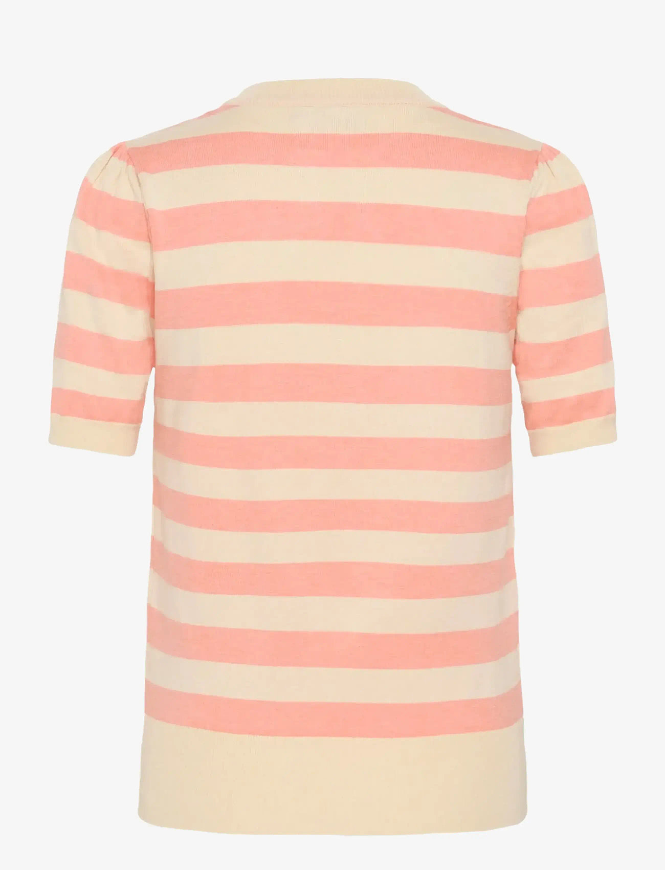 Saint Tropez - MilaSZ SS Block Stripe Pullover - jumpers - blooming ivory block stripe - 2