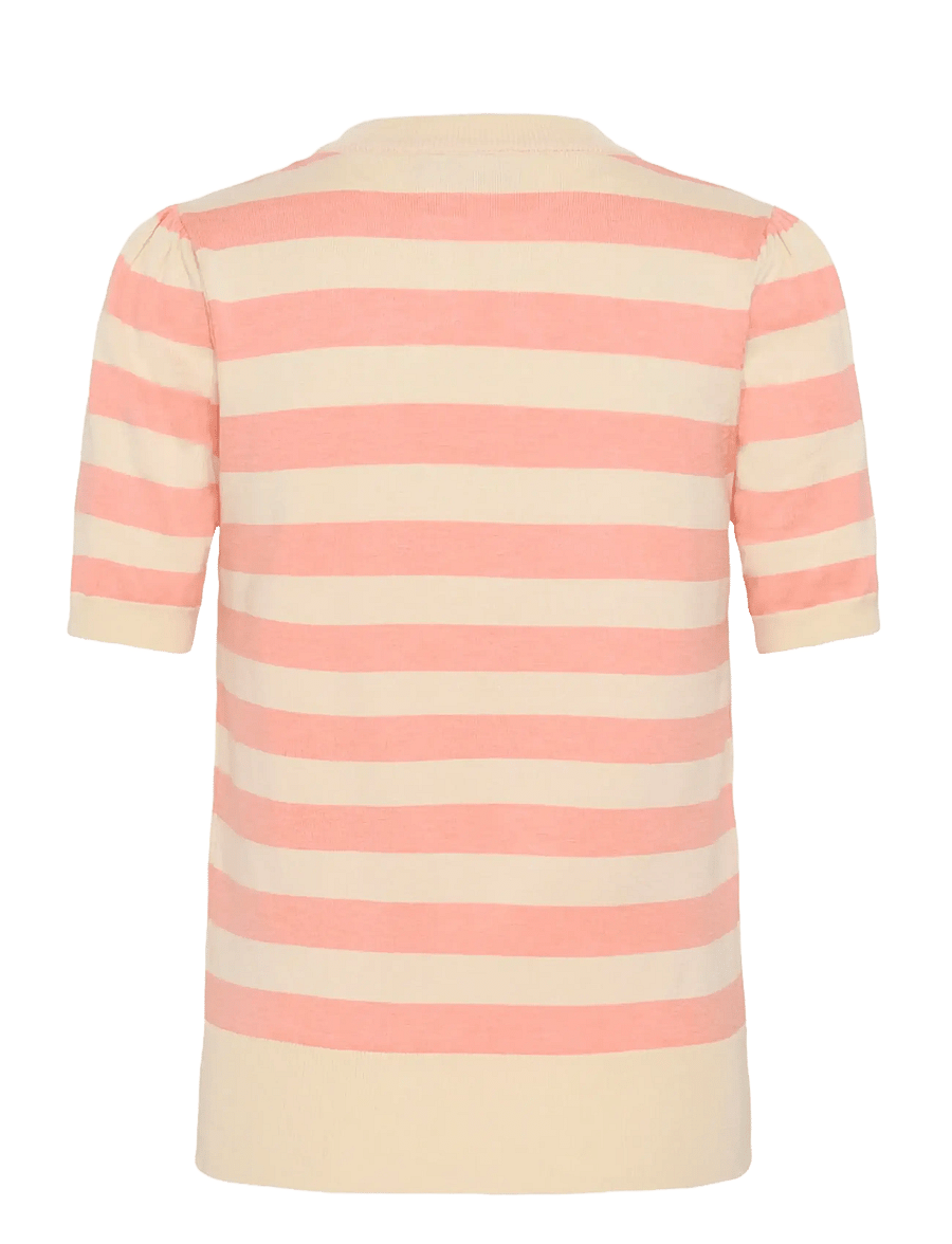 Saint Tropez - MilaSZ SS Block Stripe Pullover - striktrøjer - blooming ivory block stripe - 2