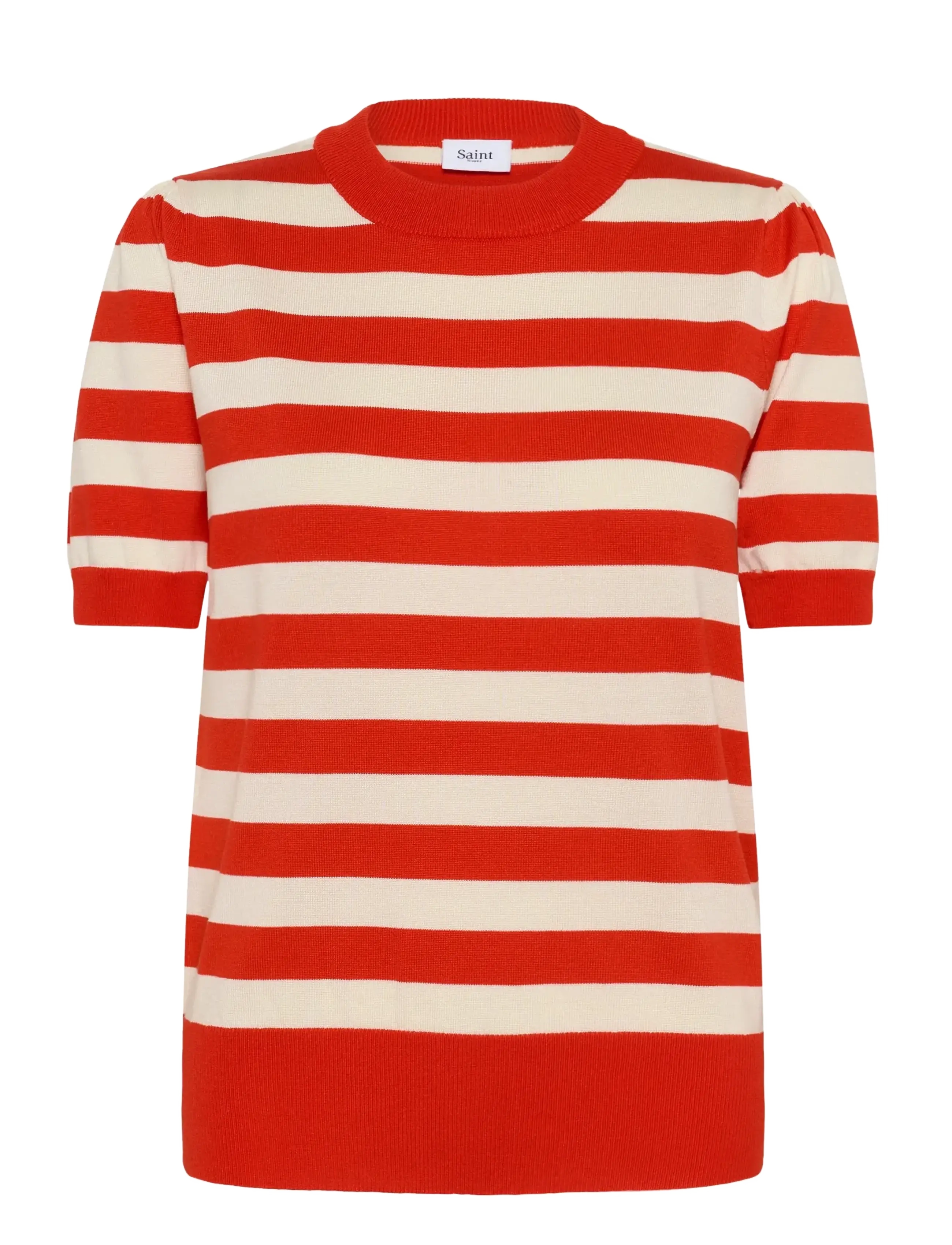 Saint Tropez MilaSZ SS Block Stripe Pullover - Riided - VALIANT SEEDPEARL BLOCK STRIPE / red