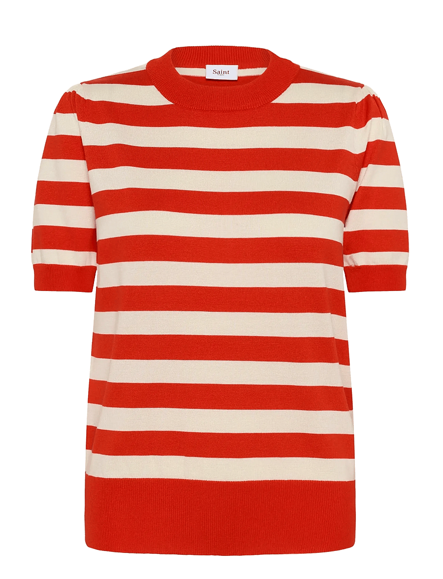Saint Tropez - MilaSZ SS Block Stripe Pullover - pullover - valiant seedpearl block stripe - 1