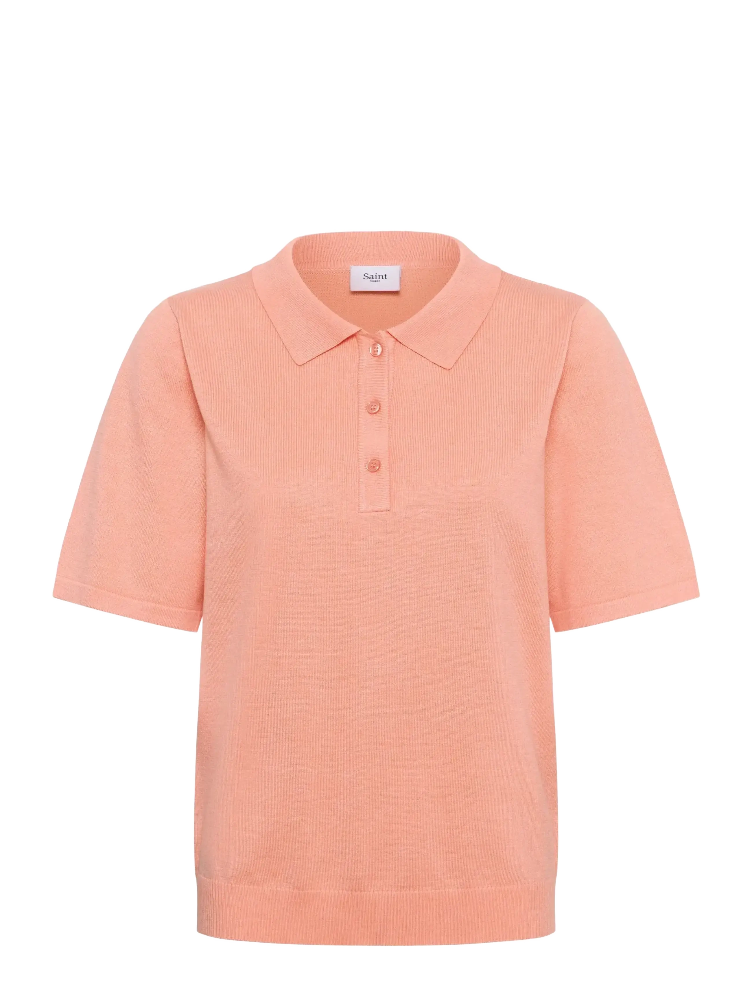 Saint Tropez MilaSZ Polo SS Pullover - Vêtements - BLOOMING DAHLIA MELANGE / coral