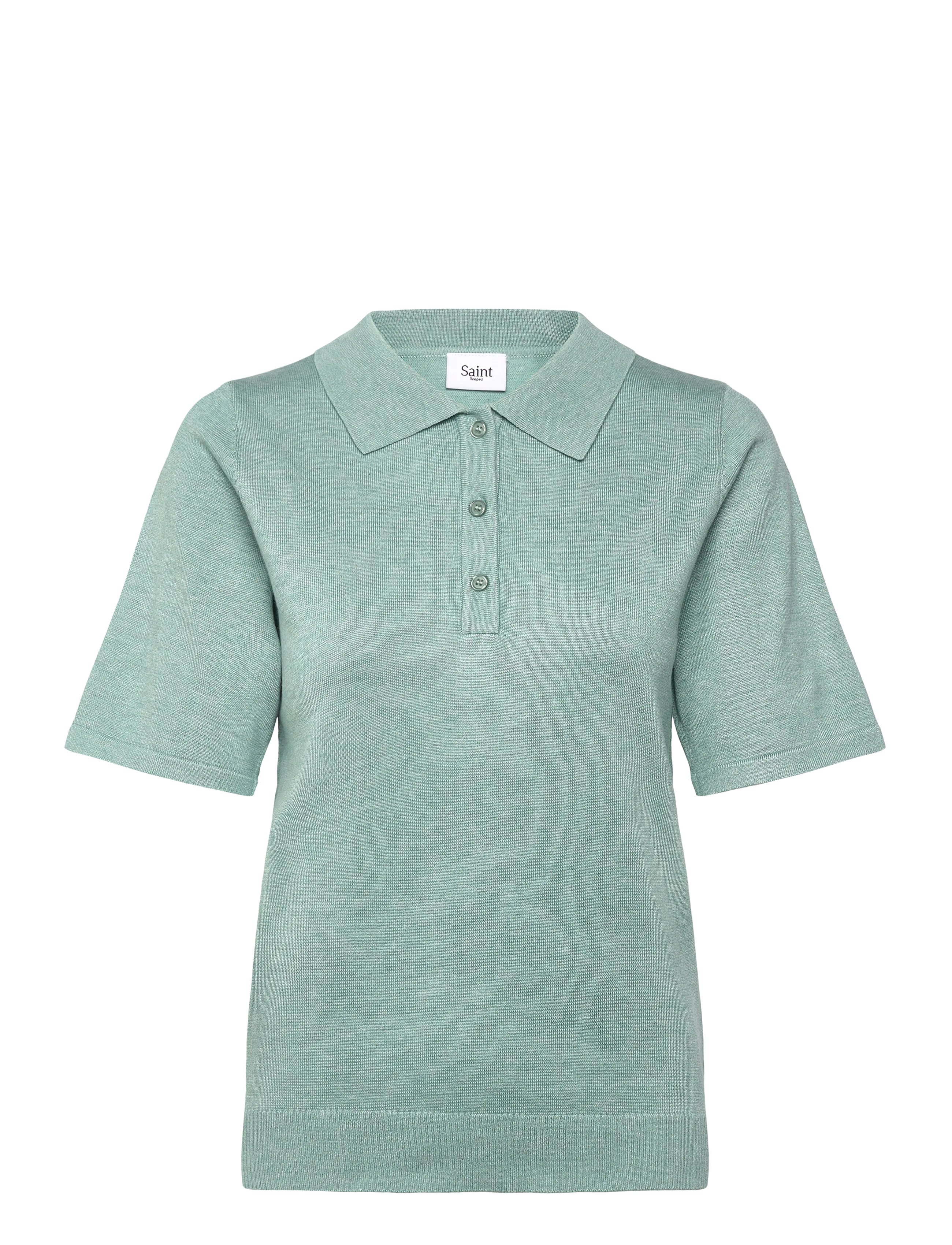 Saint Tropez MilaSZ Polo SS Pullover - Kläder - BLUE SURF MELANGE / green