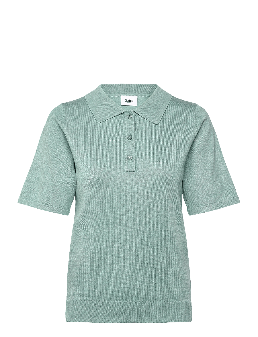 Saint Tropez - MilaSZ Polo SS Pullover - polo's - blue surf melange - 0
