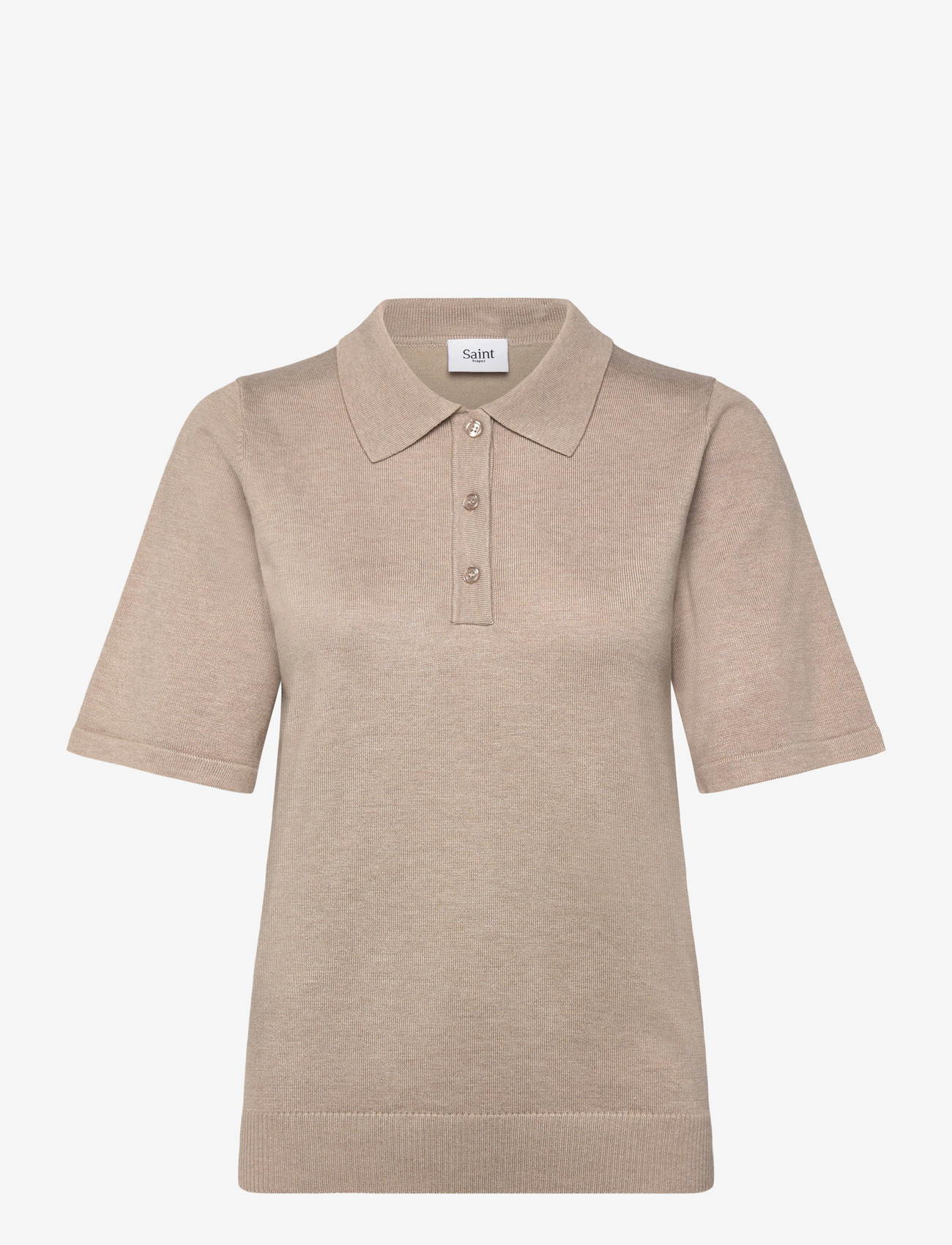 Saint Tropez - MilaSZ Polo SS Pullover - poloer - plaza taupe melange - 0